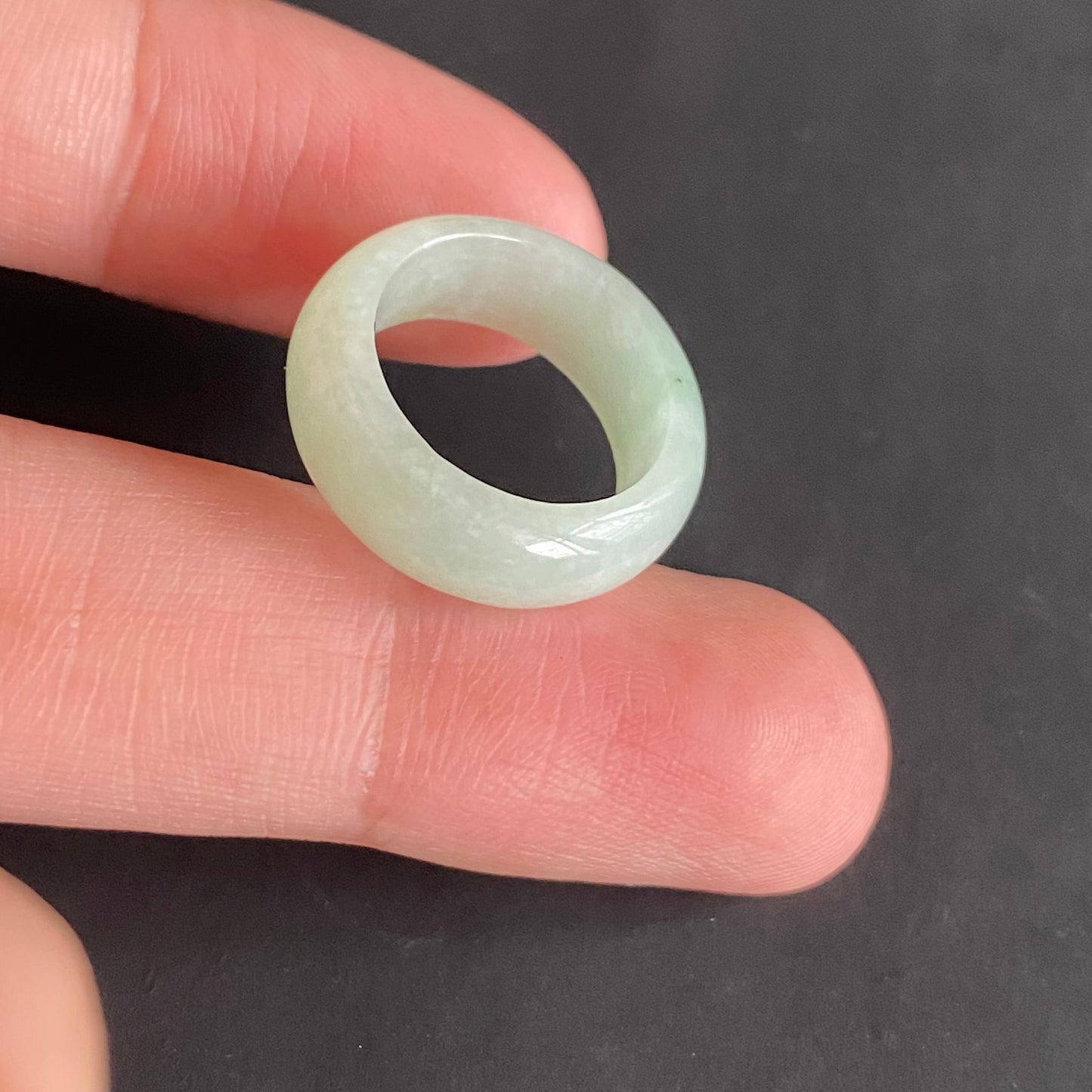 15.0mm green  flower Grade A jade Narrow Band Ring Natural Real Jadeite Hand carved bead gemstone Burma Lady jadeware rings Type A stone