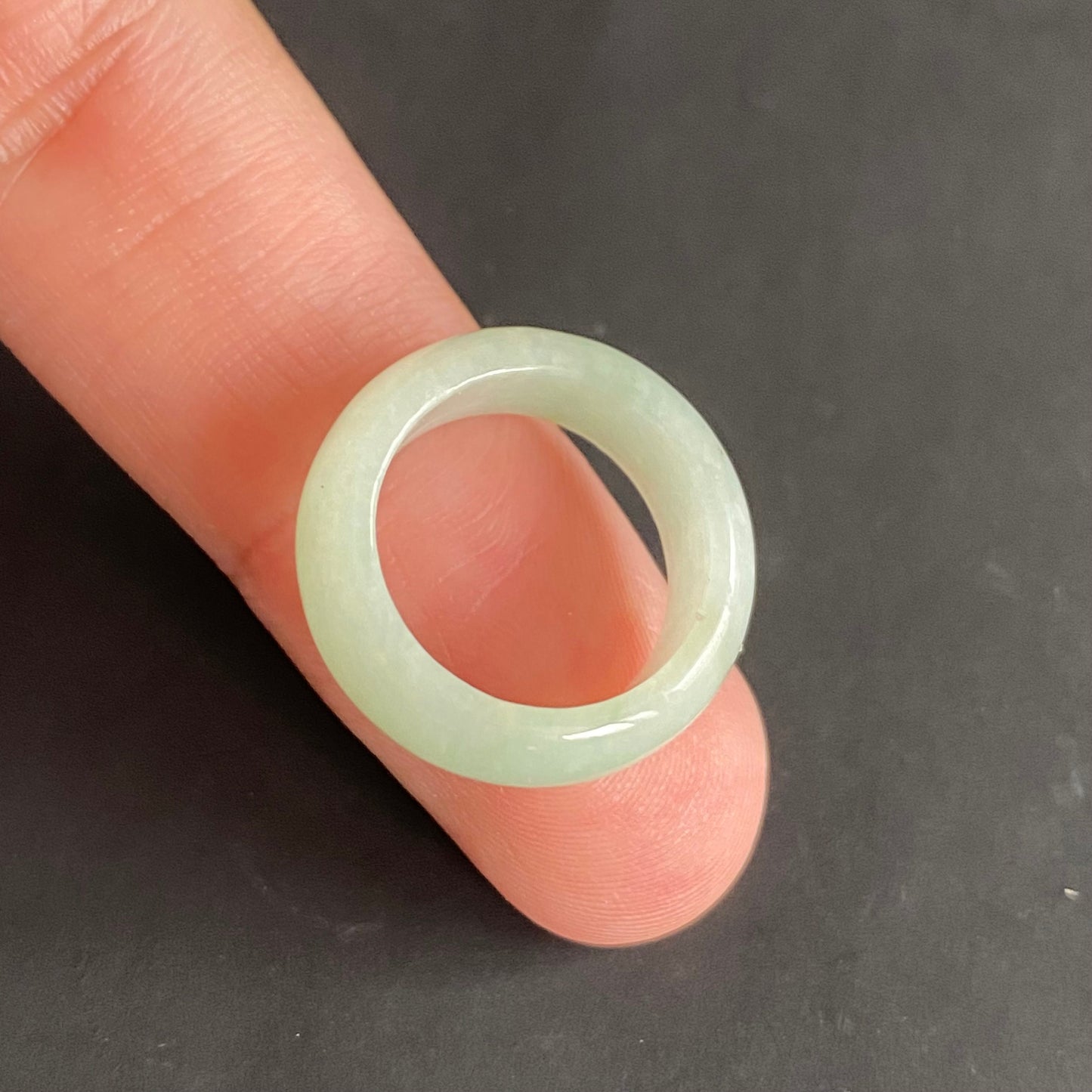 15.0mm green  flower Grade A jade Narrow Band Ring Natural Real Jadeite Hand carved bead gemstone Burma Lady jadeware rings Type A stone