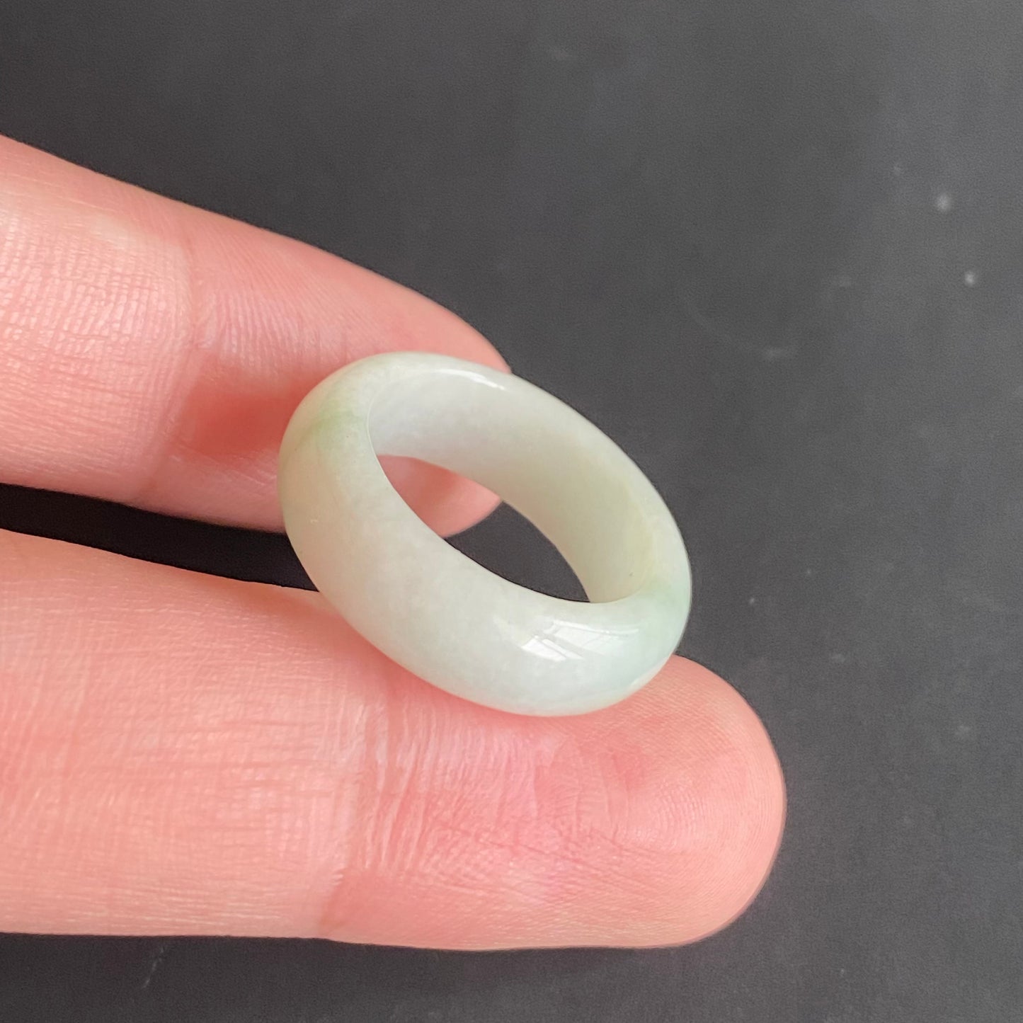 17.0mm green  flower Grade A jade Narrow Band Ring Natural Real Jadeite Hand carved bead gemstone Burma Lady jadeware rings Type A stone