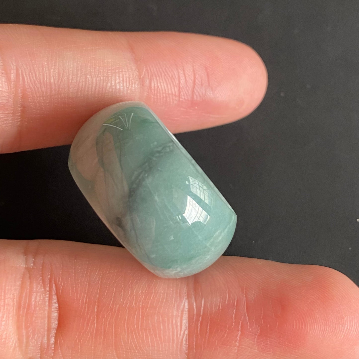 20.7mm Natural transparent Guatemala Jadeite Grade A Jade Blue gemstone Lady Guatemalan jadeite ring