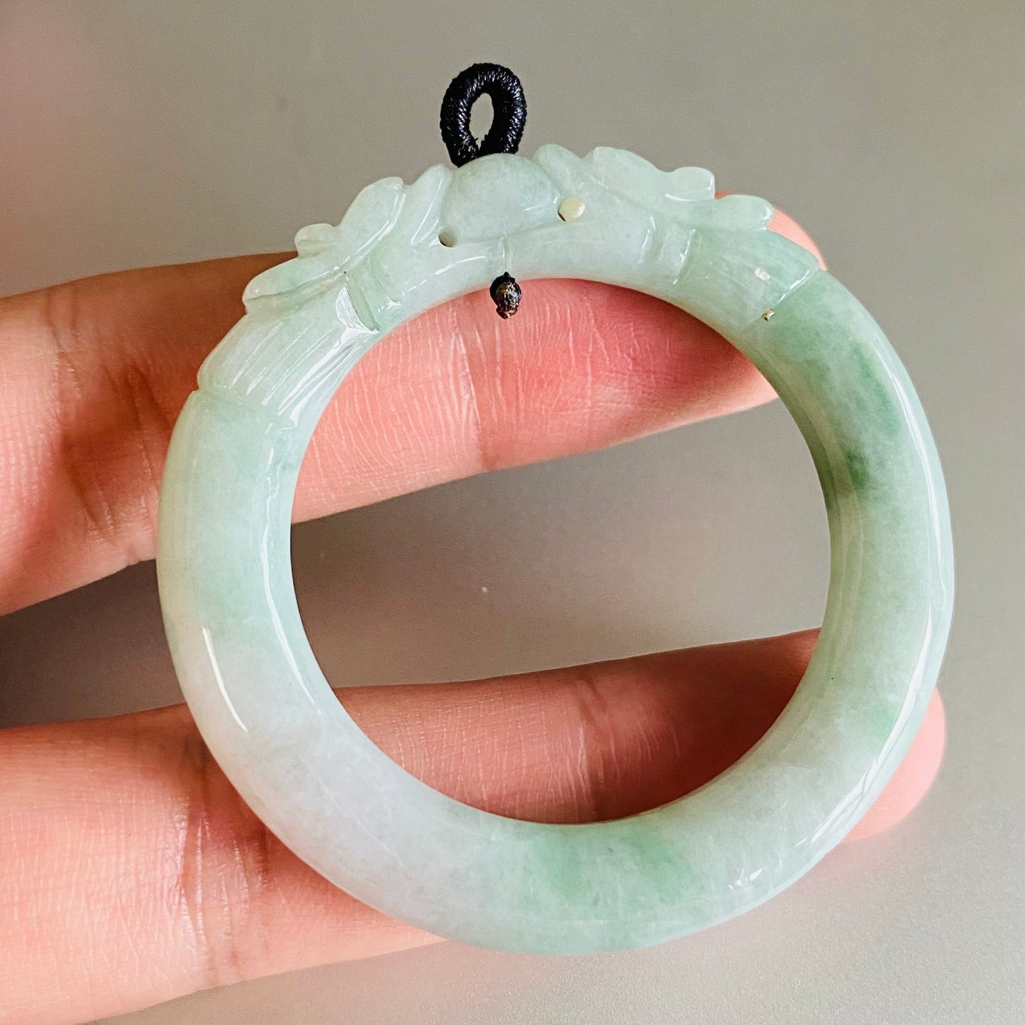 Dragon Natural Green Grade A jade ICE Round Beads baby bagnle Pendant rings Burma Myanmar Jadeite doughnut Jewelry 翡翠A货 平安扣