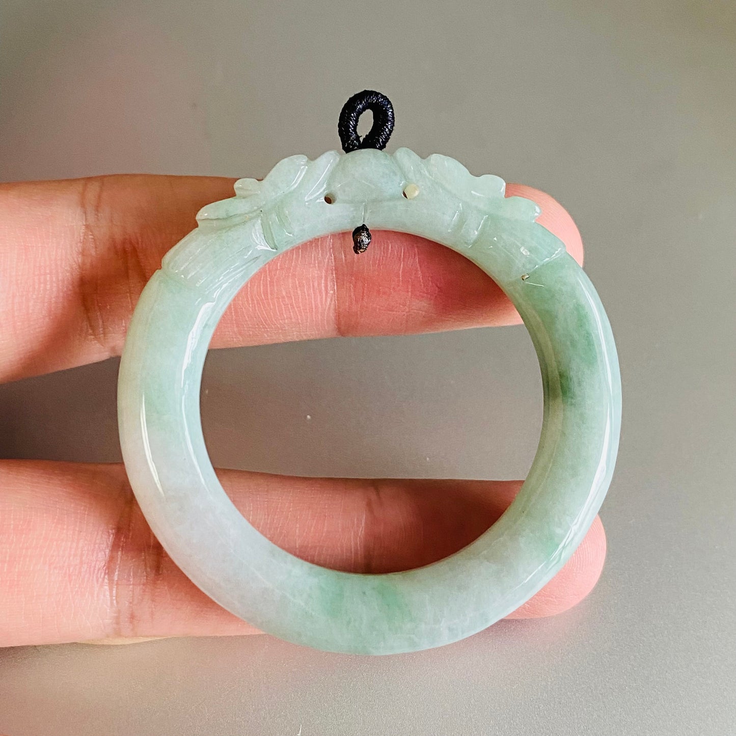 Dragon Natural Green Grade A jade ICE Round Beads baby bagnle Pendant rings Burma Myanmar Jadeite doughnut Jewelry 翡翠A货 平安扣