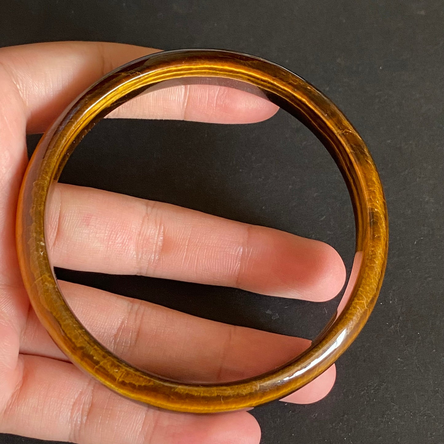 76mm Wholesale Natural tiger's-eye round bracelet beautiful carving A jade bangle yellow Tiger Eye Halskette f. bangle wristband