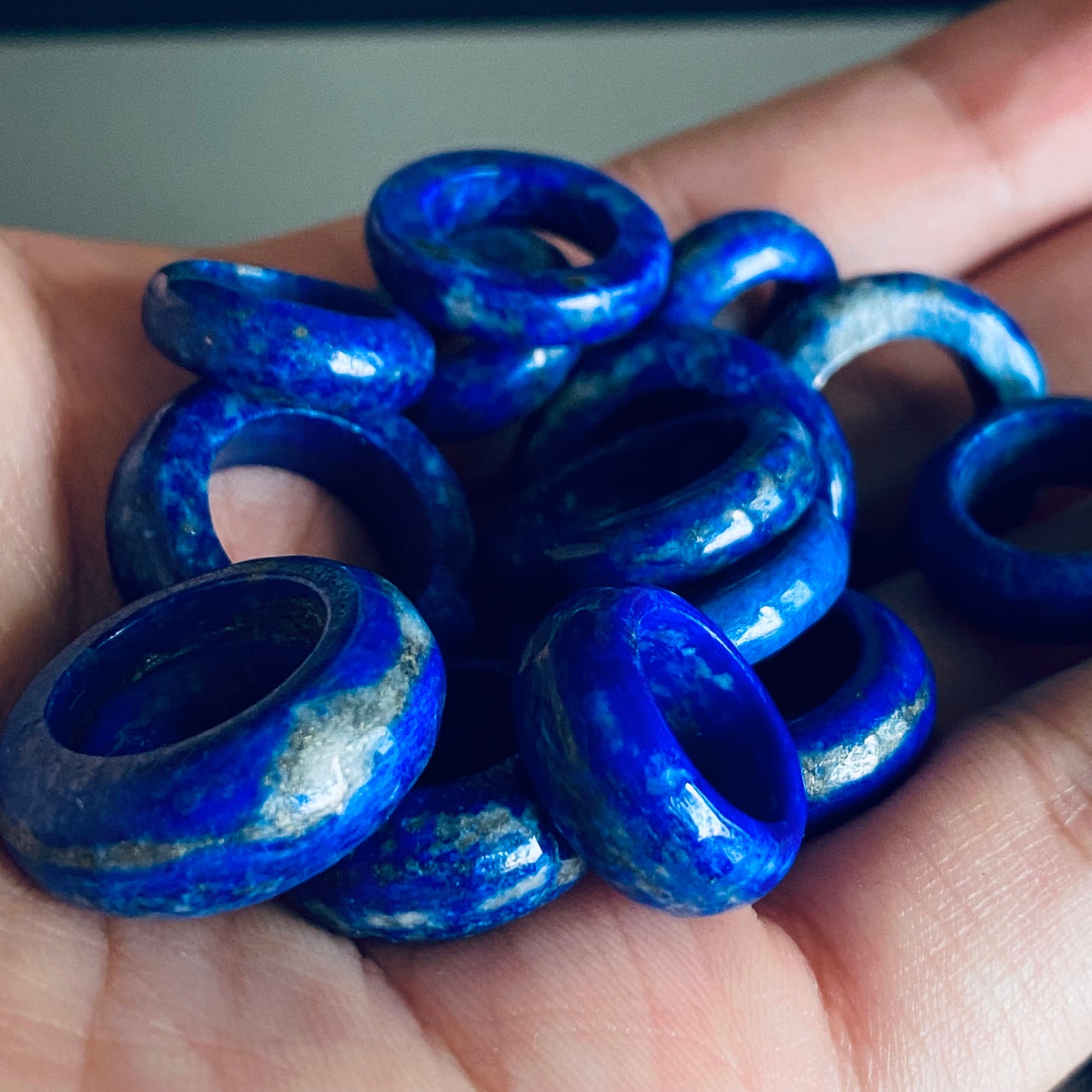 Natural lapis lazuli Donut ring beads lasurite Jade Anhänger preceptee Blue stone lady Doughnut pendant gift 1