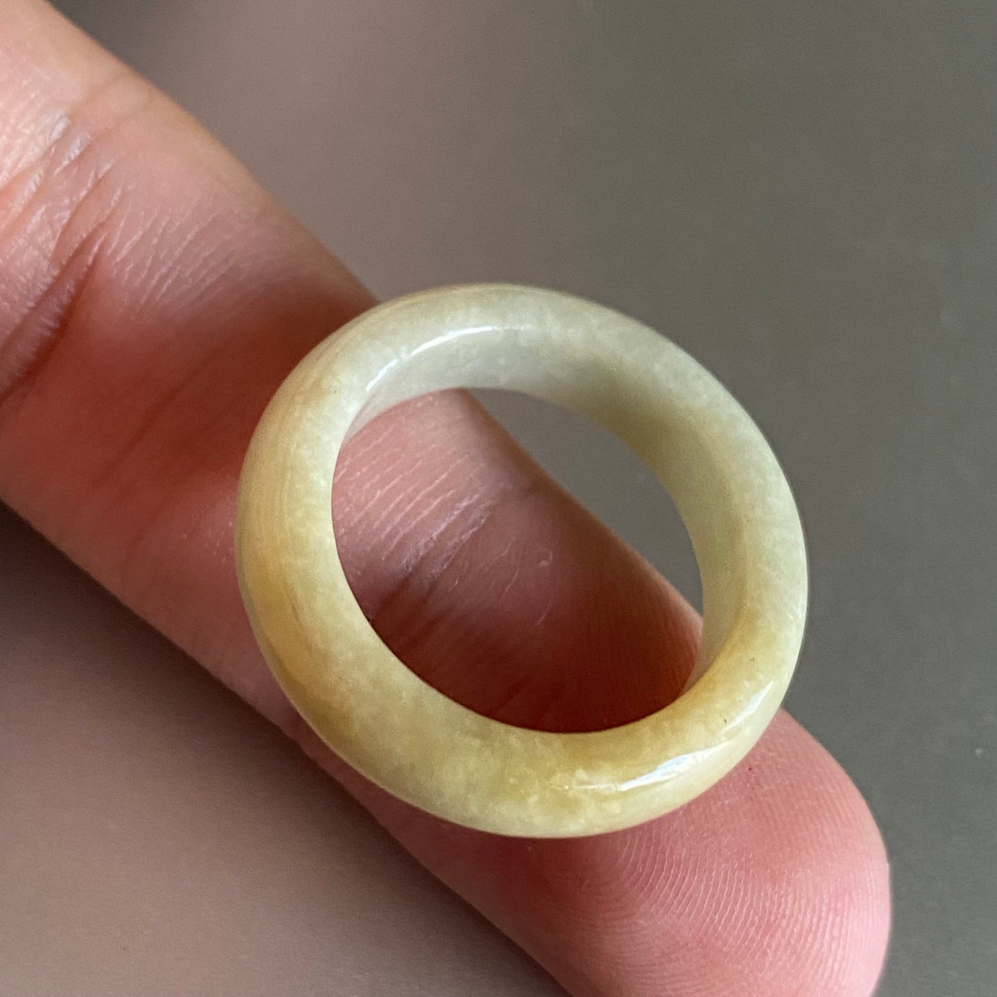 18.5mm Grade A jade Narrow Band Ring Natural Real Jadeite Hand carved bead Green gemstone Burma Lady jadeware men's rings Type A stone