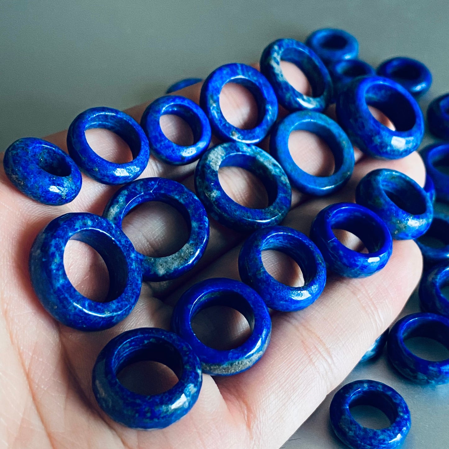 Natural lapis lazuli Donut ring beads lasurite Jade Anhänger preceptee Blue stone lady Doughnut pendant gift 1