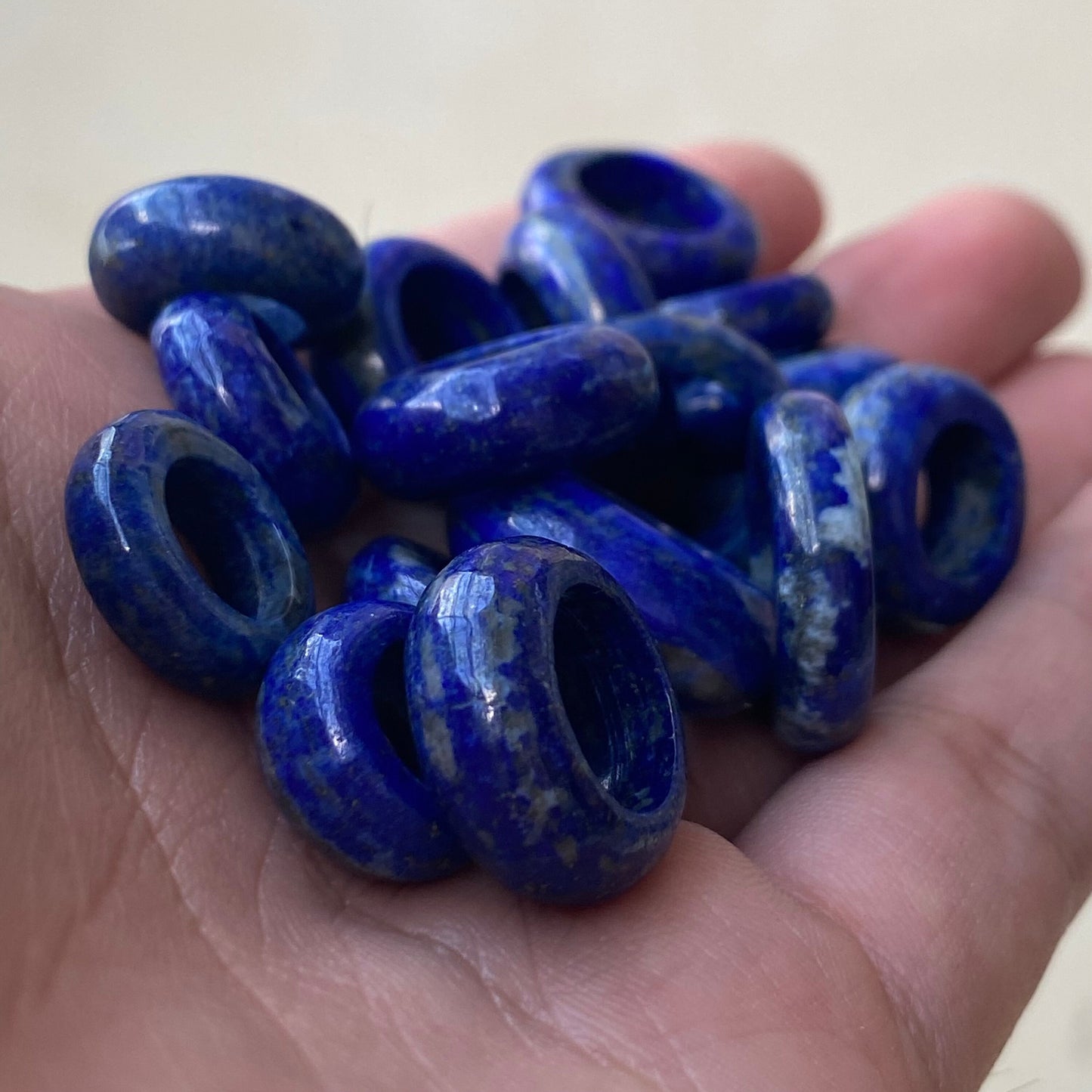 Natural lapis lazuli Donut ring beads lasurite Jade Anhänger preceptee Blue stone lady Doughnut pendant gift 1