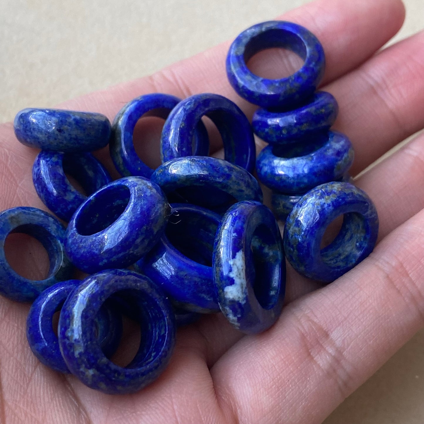 Natural lapis lazuli Donut ring beads lasurite Jade Anhänger preceptee Blue stone lady Doughnut pendant gift 1