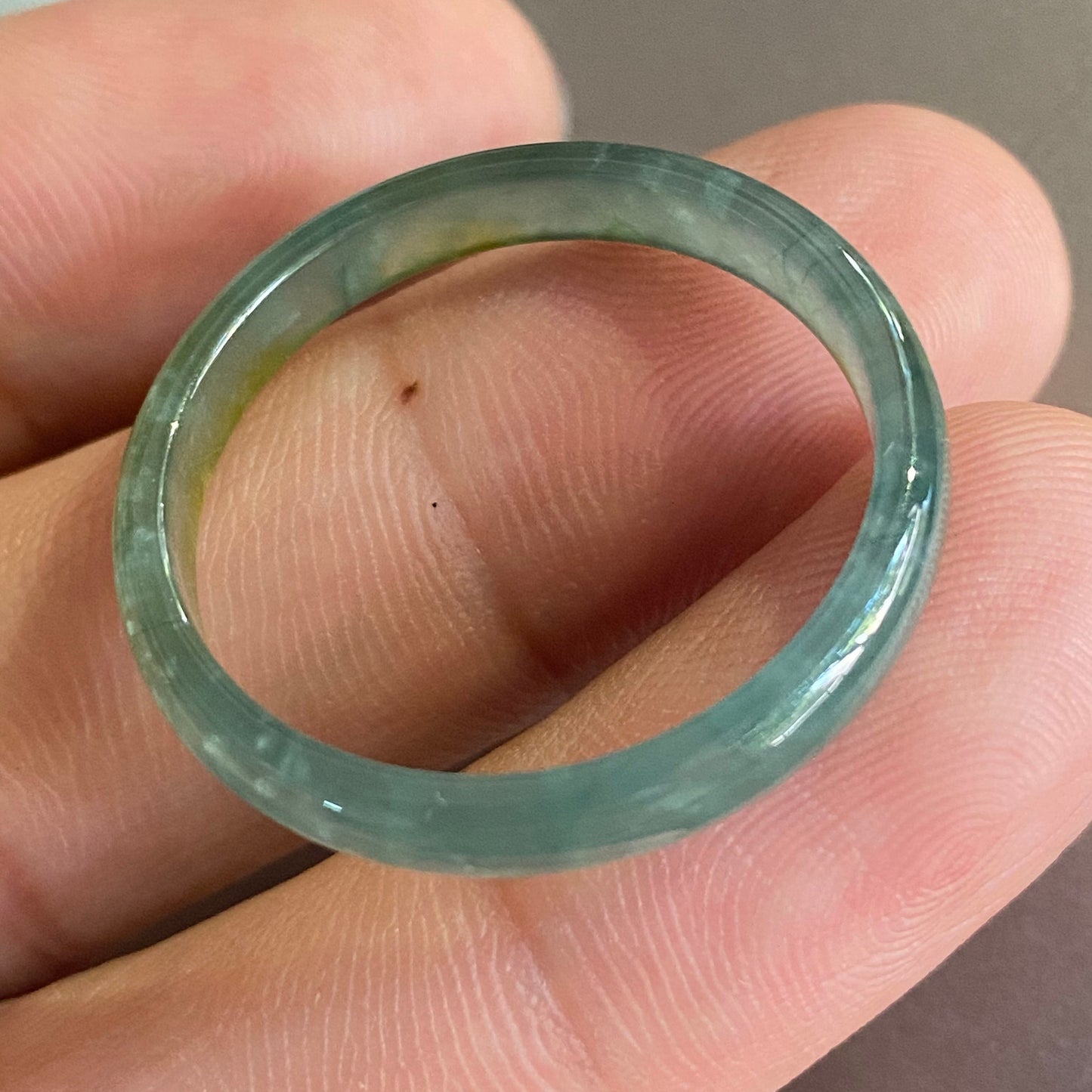 25.4mm huge Natural transparent Guatemala Jadeite wide rings Grade A Jade Blue gemstone men dragon Guatemalan jadeite ring