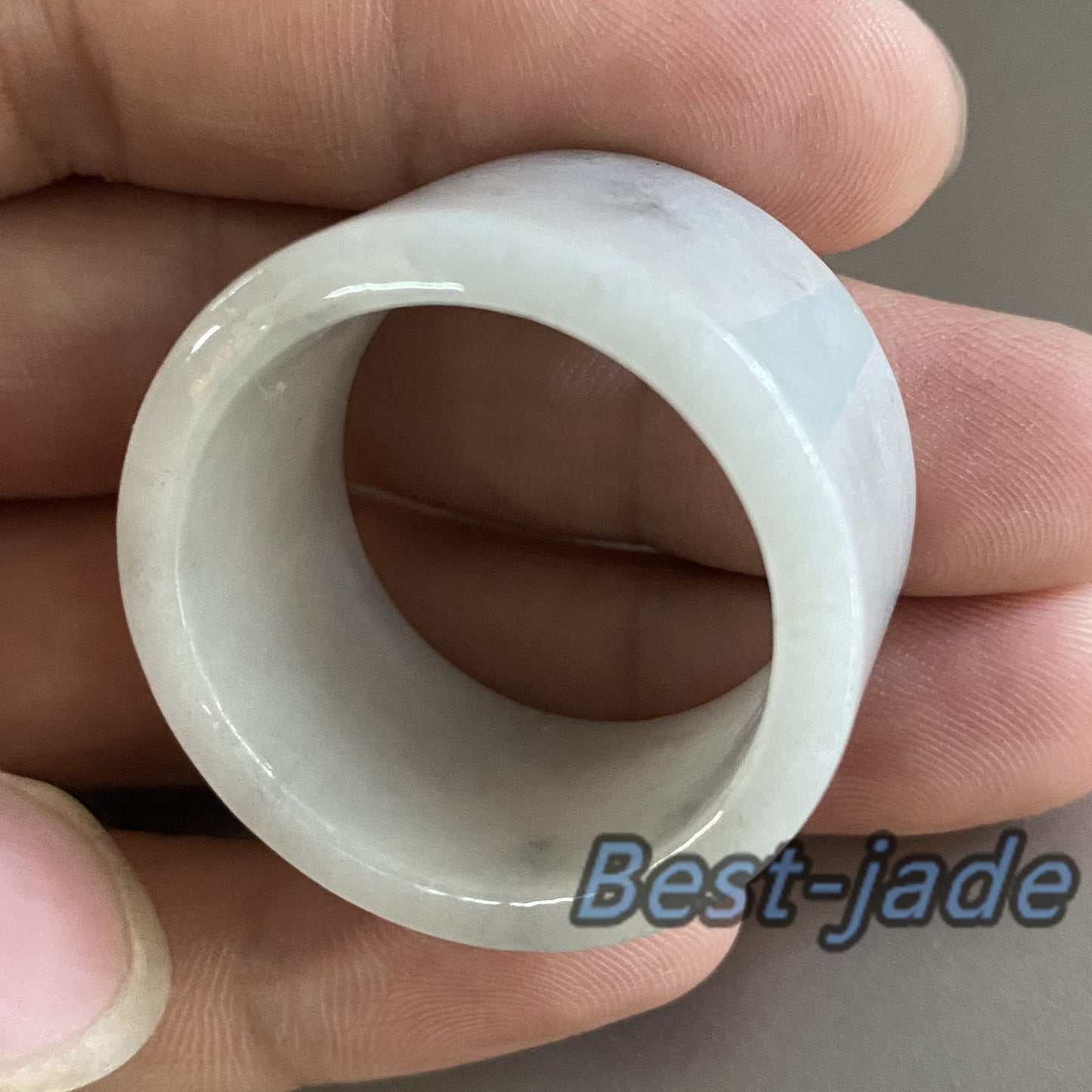 Huge 28.5mm Grade A jade Wide Band Ring Natural Real Jadeite Hand carved bead Green gemstone Burma Lady jadeware Type A stone finger ring