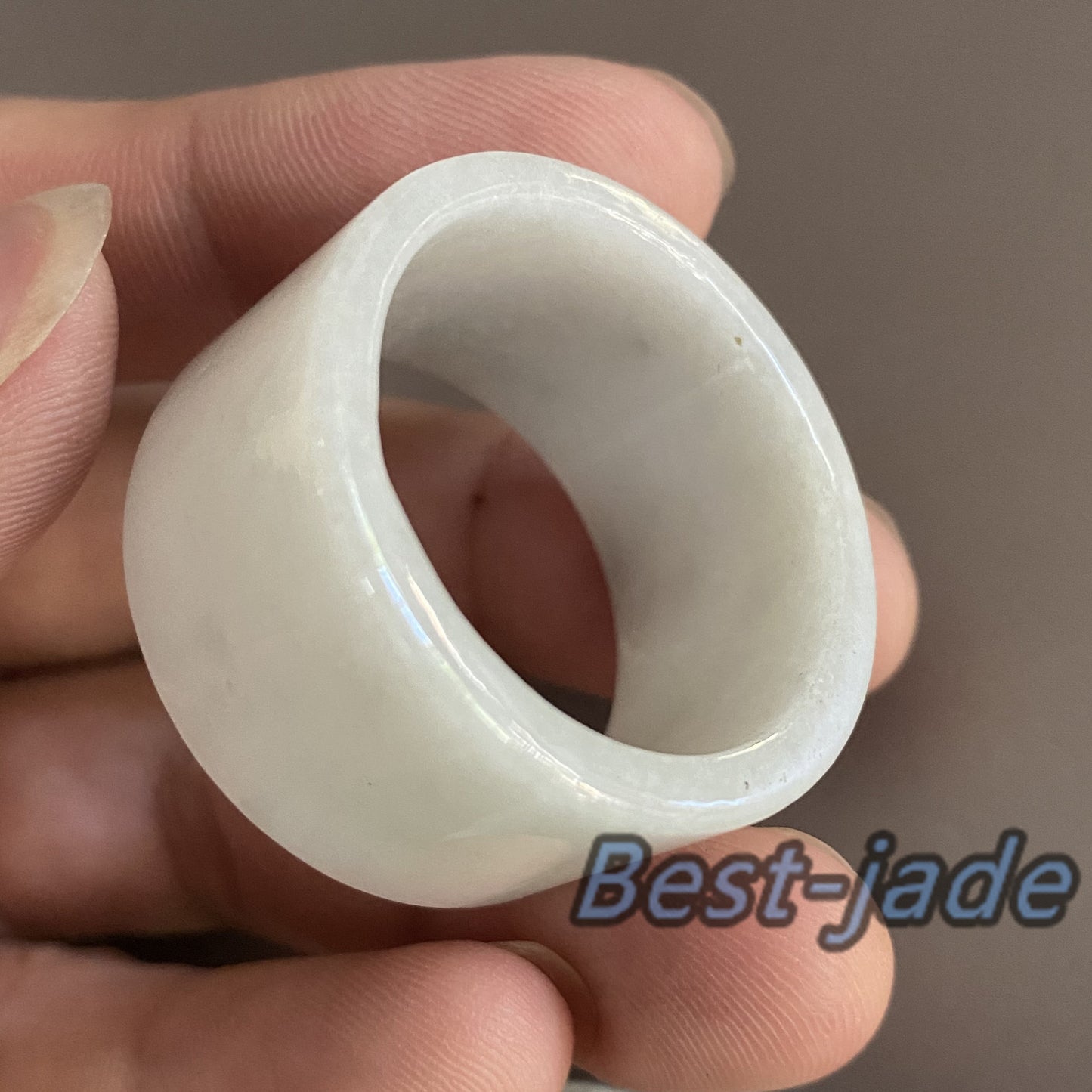 Huge 29.3mm Grade A jade Wide Band Ring Natural Real Jadeite Hand carved bead Green gemstone Burma Lady jadeware Type A stone finger ring