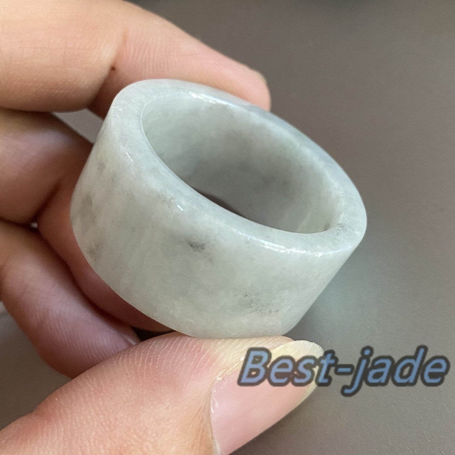 Huge 28.3mm Grade A jade Wide Band Ring Natural Real Jadeite Hand carved bead Green gemstone Burma Lady jadeware Type A stone finger ring