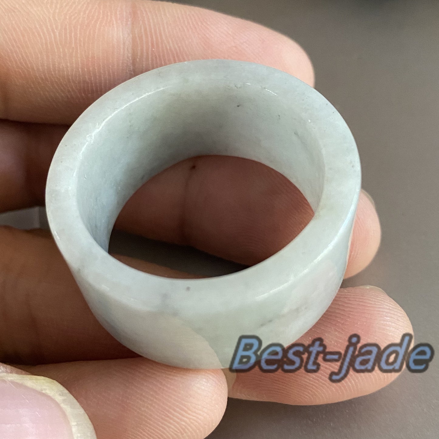 Huge 28.3mm Grade A jade Wide Band Ring Natural Real Jadeite Hand carved bead Green gemstone Burma Lady jadeware Type A stone finger ring