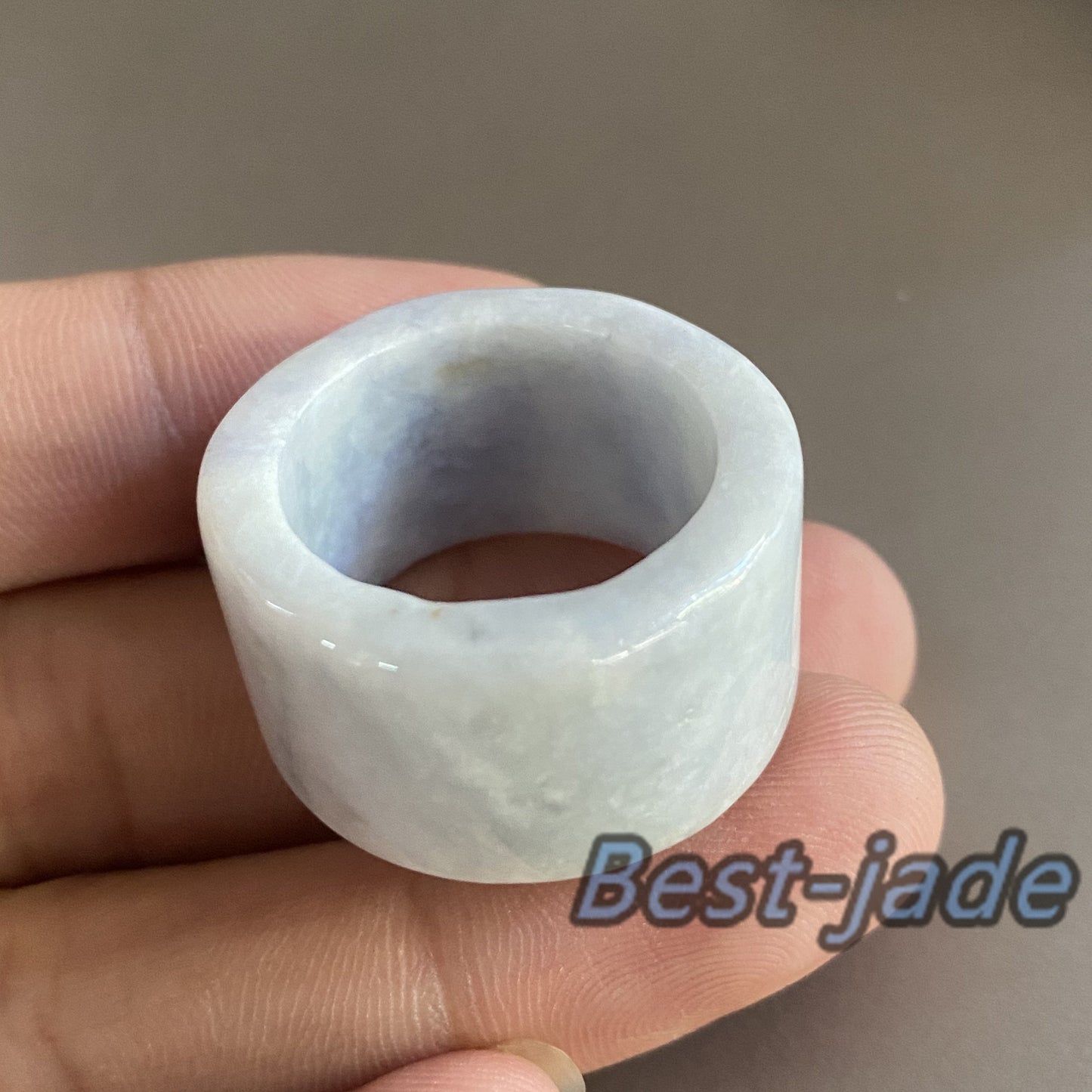 21.8mm Grade A jade Wide Band Ring Natural Real Jadeite Hand carved bead Green gemstone Burma Lady jadeware Type A stone finger ring