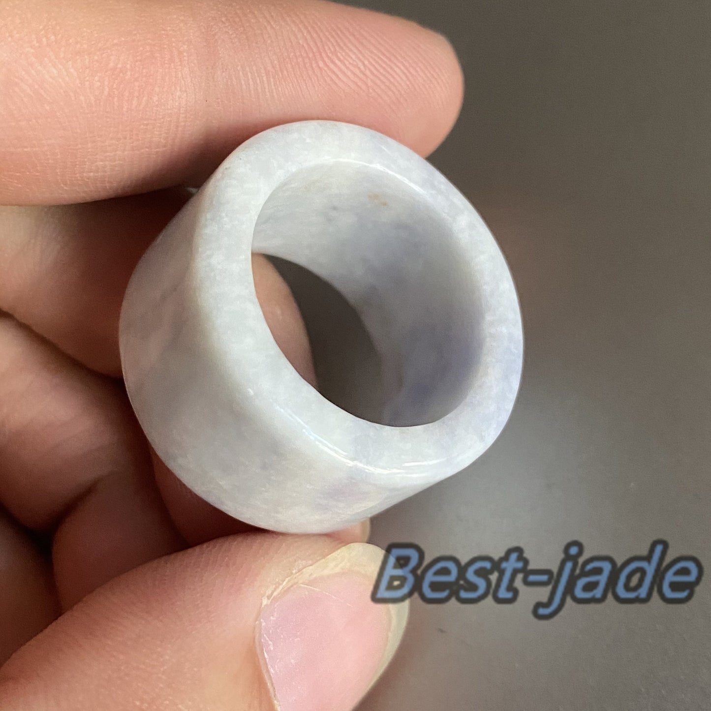 21.8mm Grade A jade Wide Band Ring Natural Real Jadeite Hand carved bead Green gemstone Burma Lady jadeware Type A stone finger ring