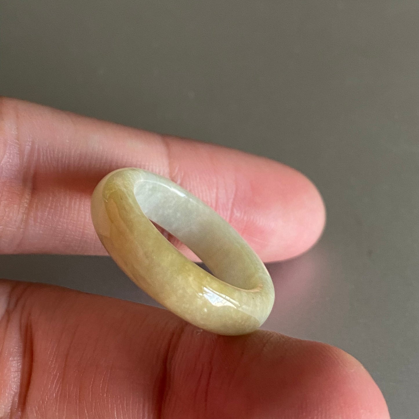 18.5mm Grade A jade Narrow Band Ring Natural Real Jadeite Hand carved bead Green gemstone Burma Lady jadeware men's rings Type A stone