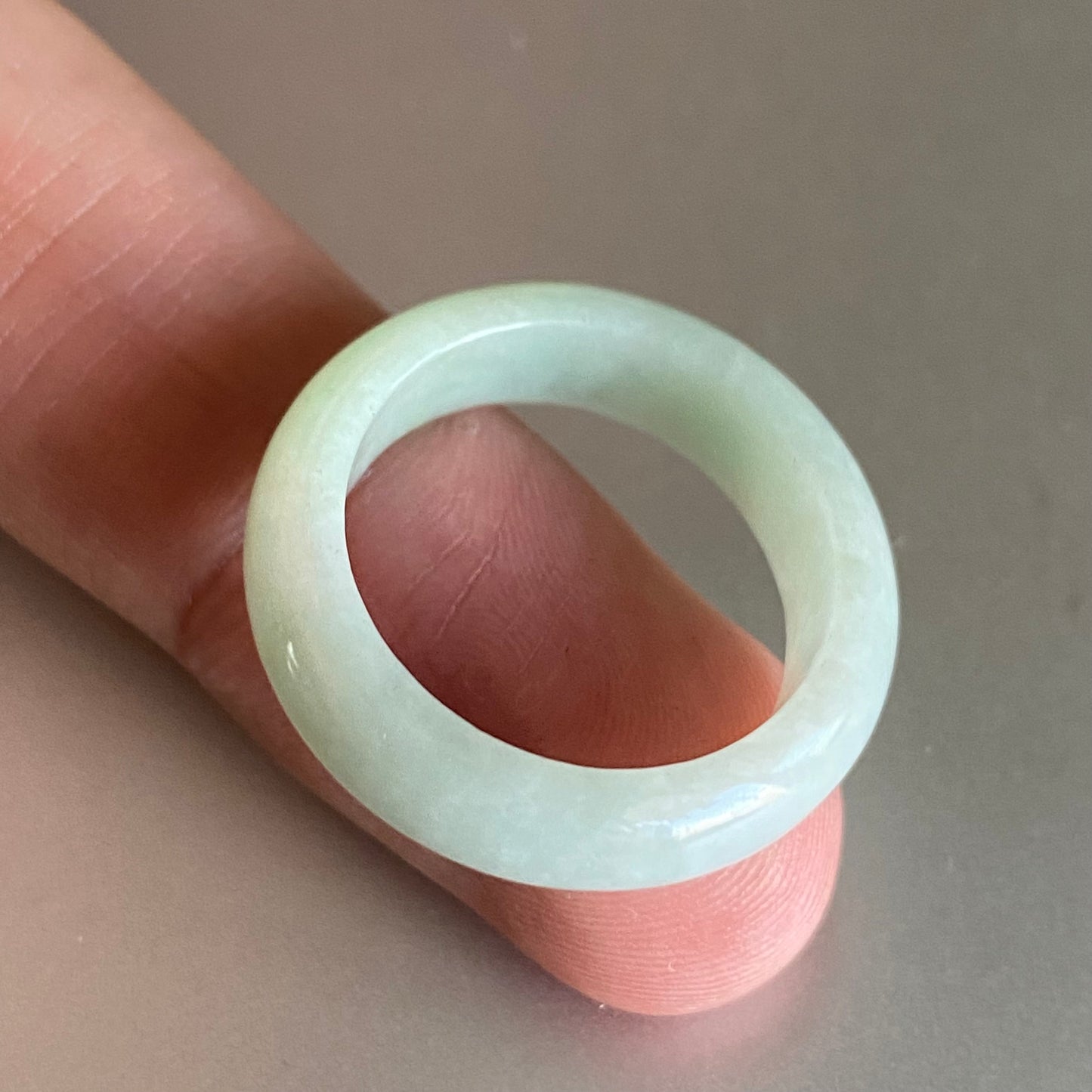 19.3mm Grade A jade Narrow Band Ring Natural Real Green Jadeite Hand carved bead Green gemstone Burma Lady jadeware men's rings Type A stone