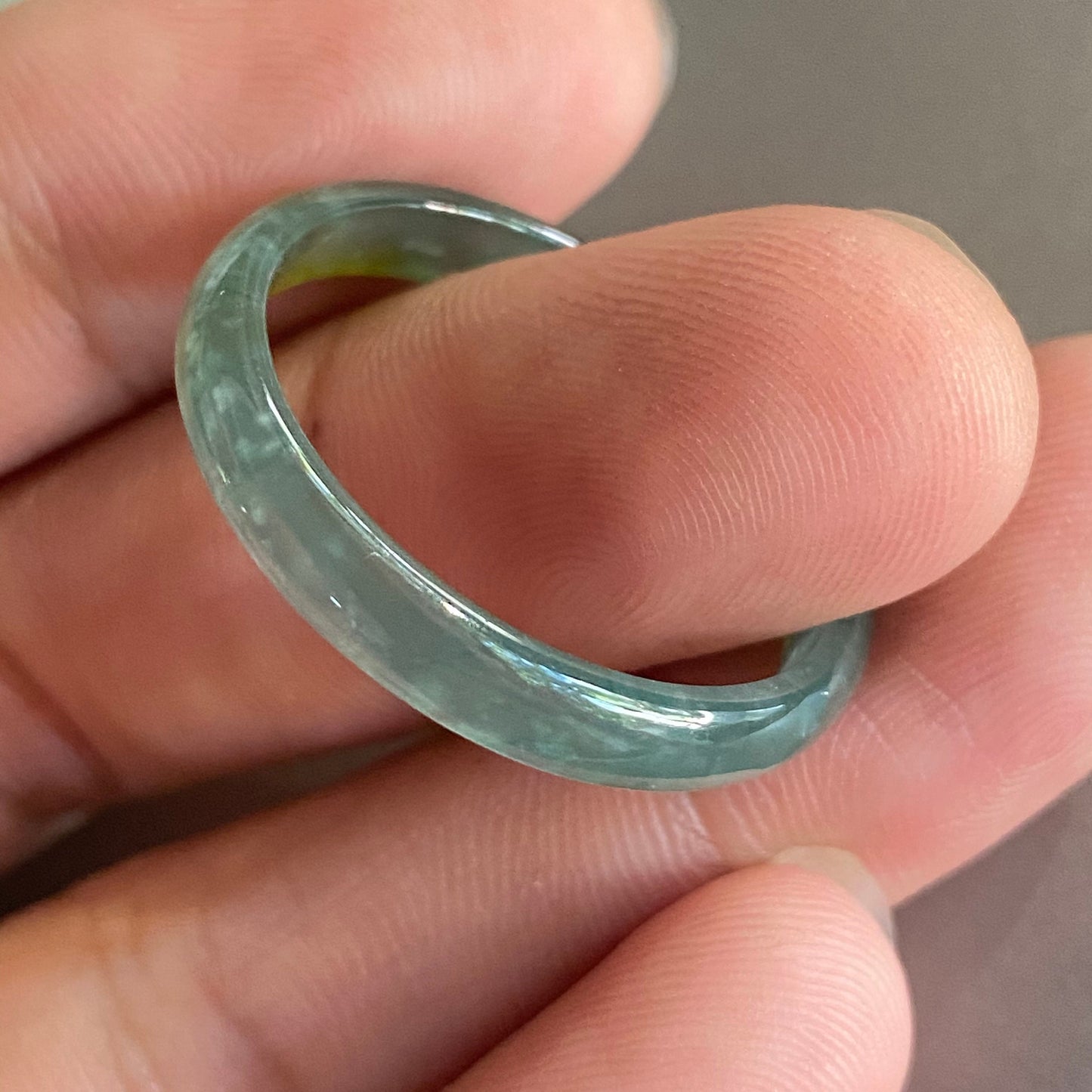 25.4mm huge Natural transparent Guatemala Jadeite wide rings Grade A Jade Blue gemstone men dragon Guatemalan jadeite ring