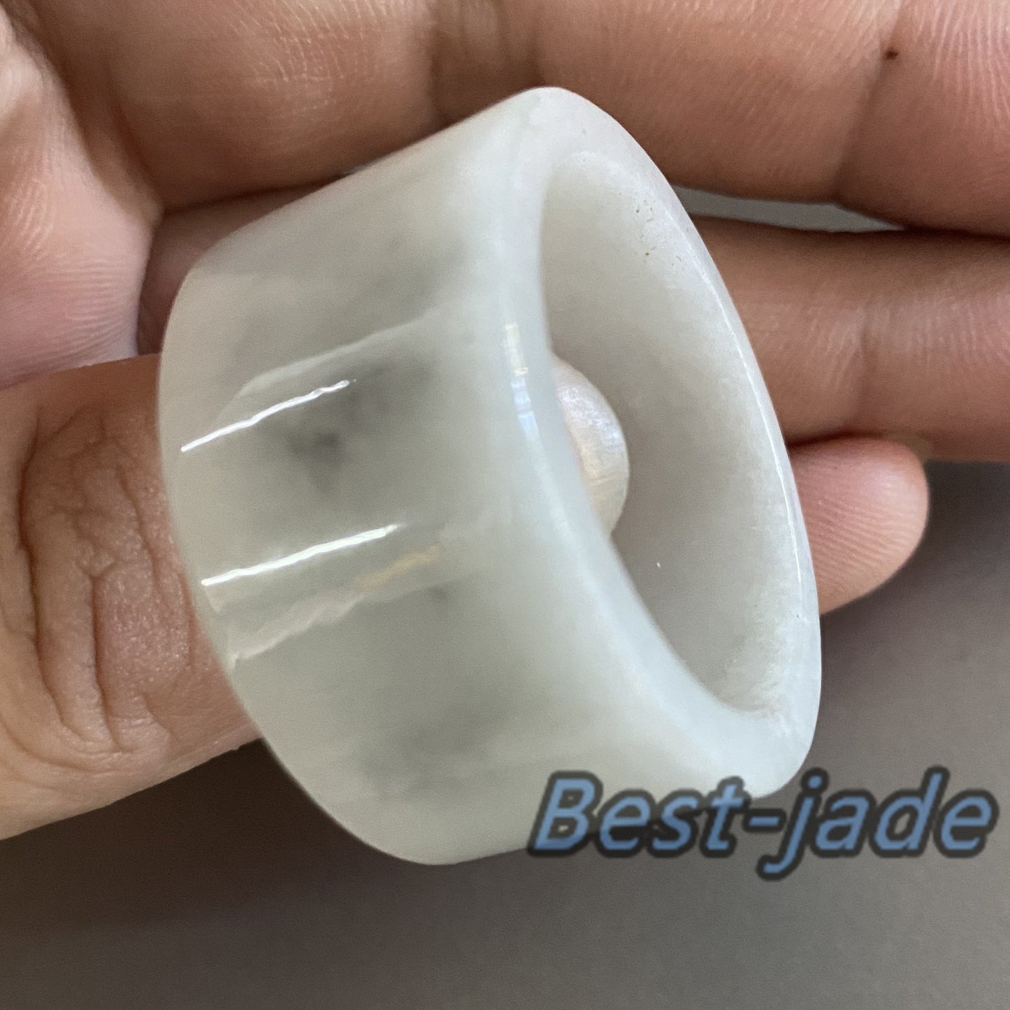 Huge 28.5mm Grade A jade Wide Band Ring Natural Real Jadeite Hand carved bead Green gemstone Burma Lady jadeware Type A stone finger ring