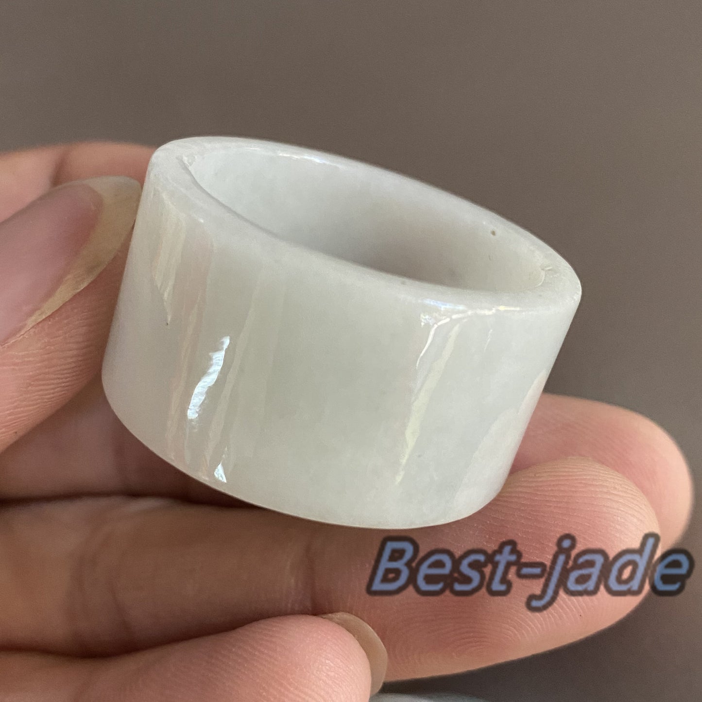 Huge 29.3mm Grade A jade Wide Band Ring Natural Real Jadeite Hand carved bead Green gemstone Burma Lady jadeware Type A stone finger ring