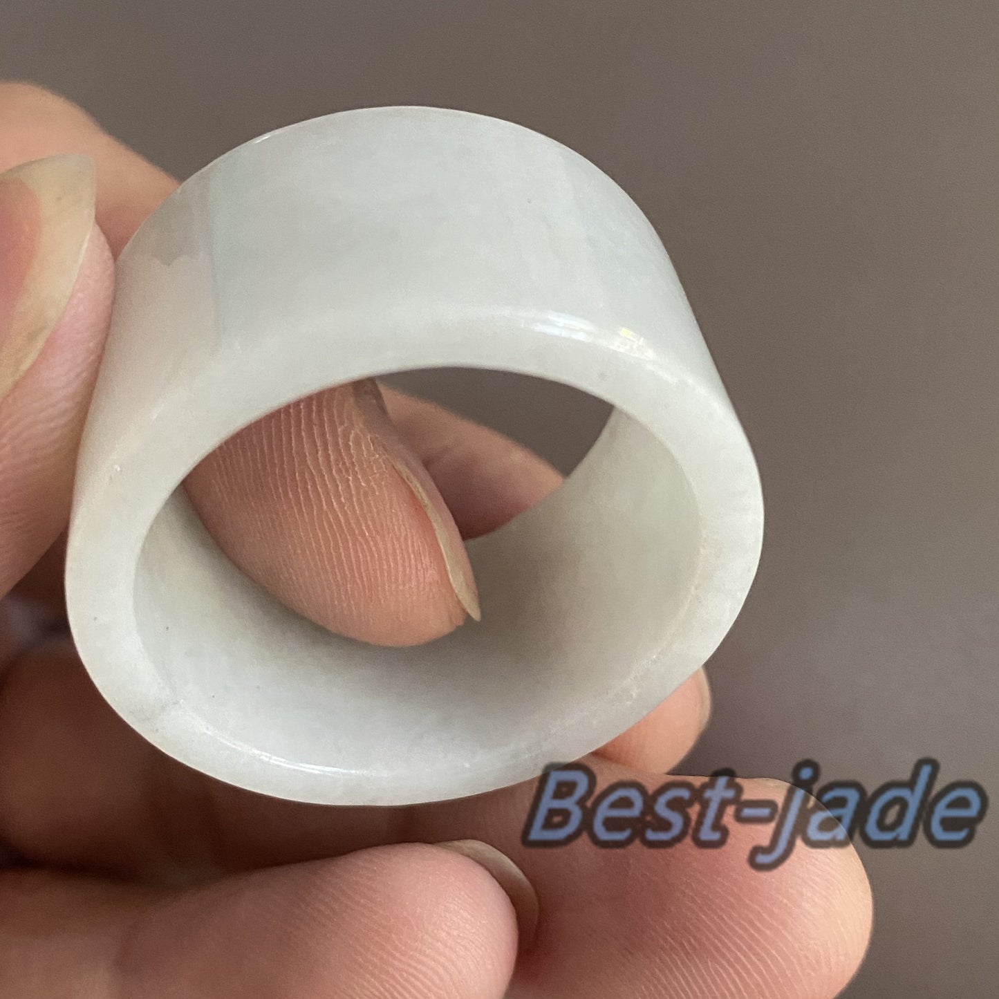 Huge 29.3mm Grade A jade Wide Band Ring Natural Real Jadeite Hand carved bead Green gemstone Burma Lady jadeware Type A stone finger ring