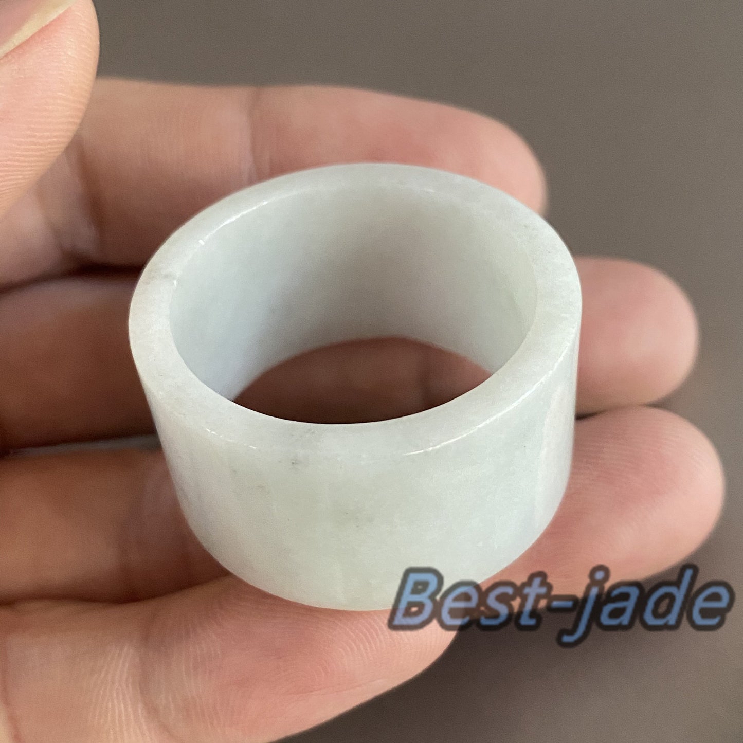 Huge 29.3mm Grade A jade Wide Band Ring Natural Real Jadeite Hand carved bead Green gemstone Burma Lady jadeware Type A stone finger ring