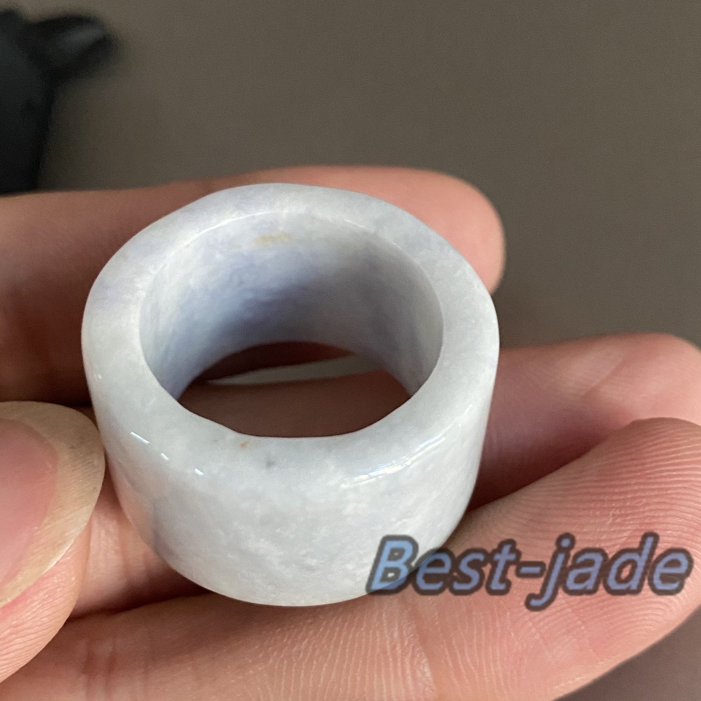 21.8mm Grade A jade Wide Band Ring Natural Real Jadeite Hand carved bead Green gemstone Burma Lady jadeware Type A stone finger ring