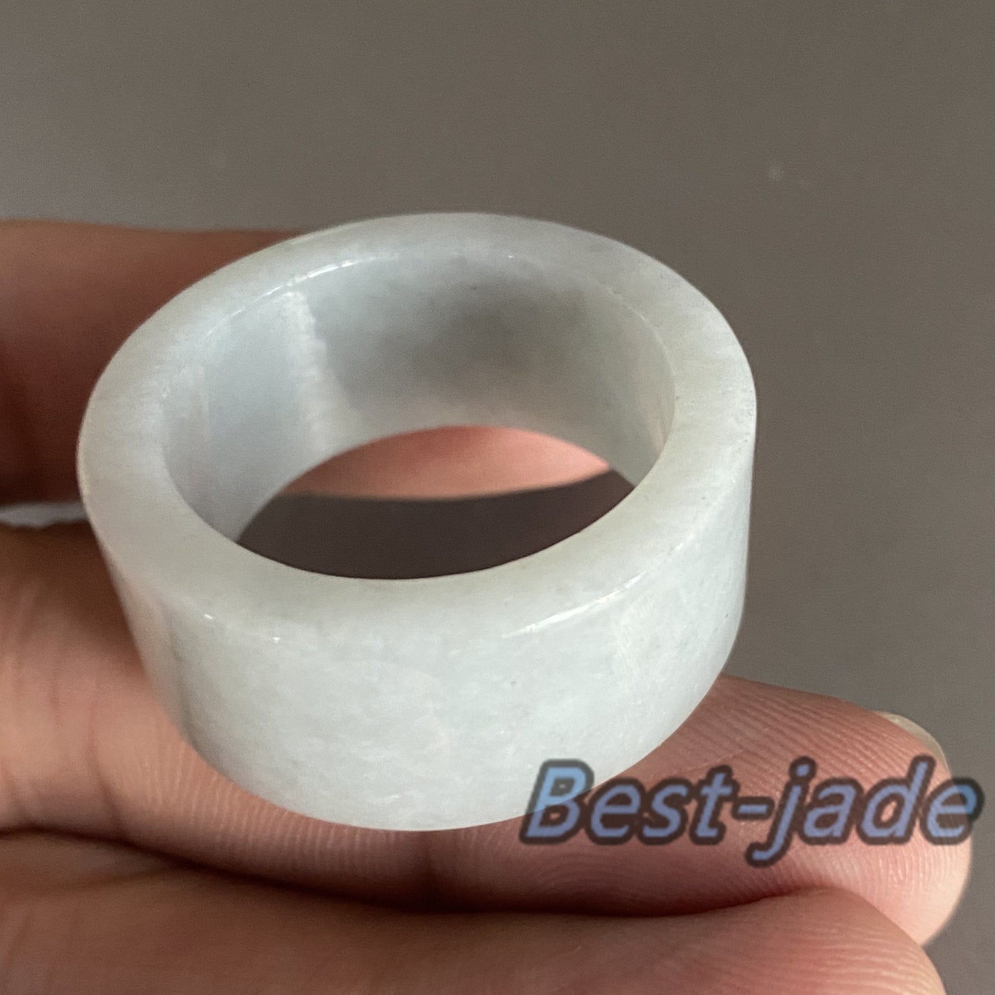 Huge 27.4mm Grade A jade Wide Band Ring Natural Real Jadeite Hand carved bead Green gemstone Burma Lady jadeware Type A stone finger ring