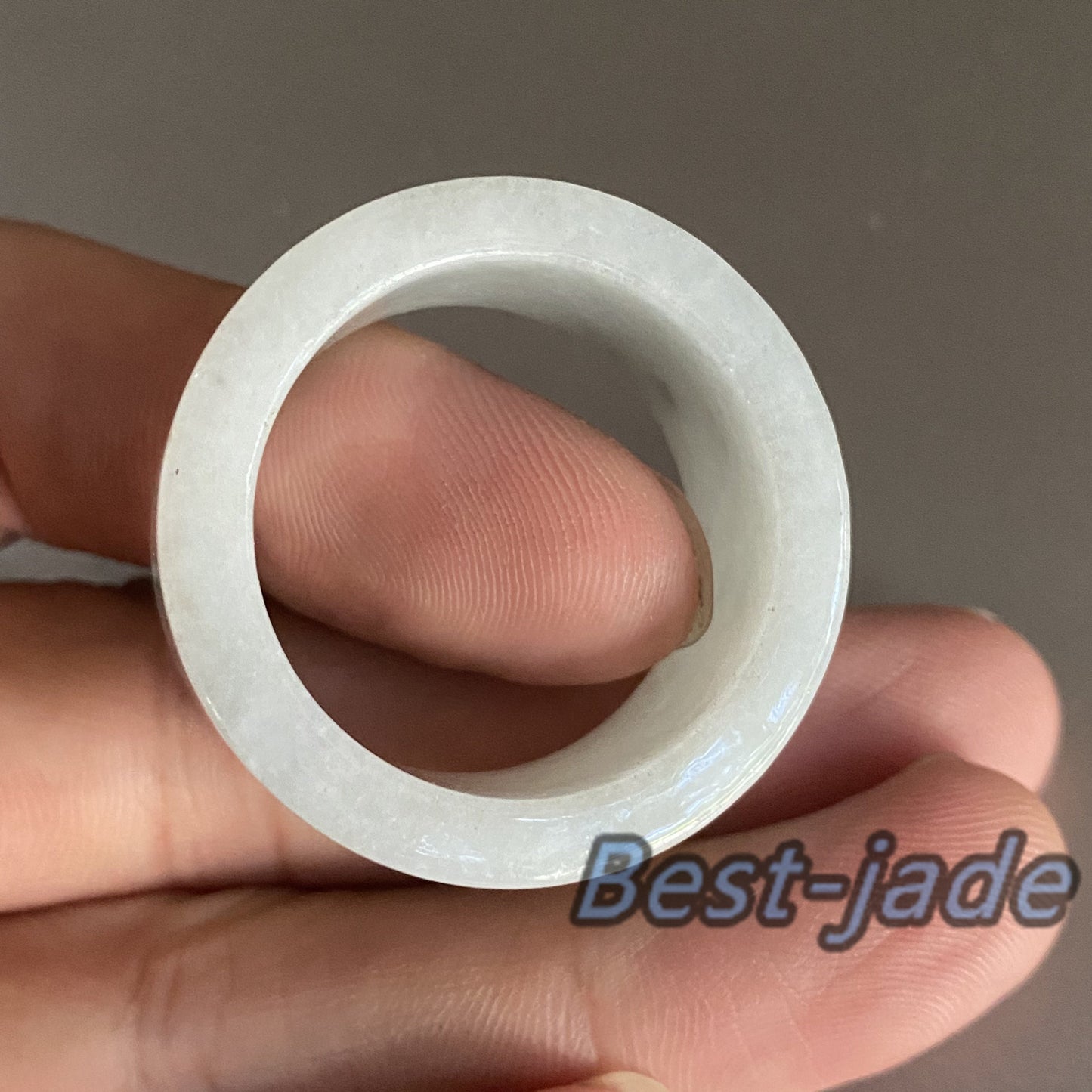 Huge 27.4mm Grade A jade Wide Band Ring Natural Real Jadeite Hand carved bead Green gemstone Burma Lady jadeware Type A stone finger ring