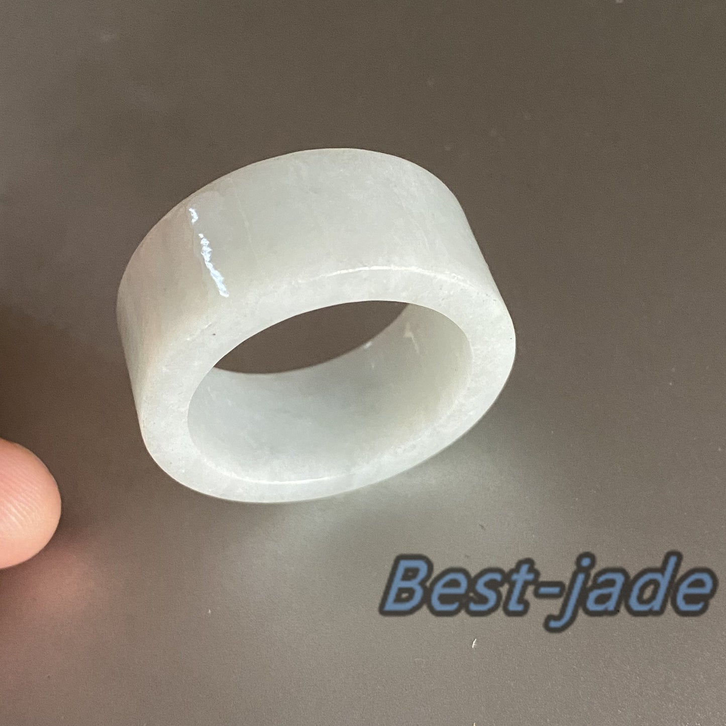 Huge 27.4mm Grade A jade Wide Band Ring Natural Real Jadeite Hand carved bead Green gemstone Burma Lady jadeware Type A stone finger ring