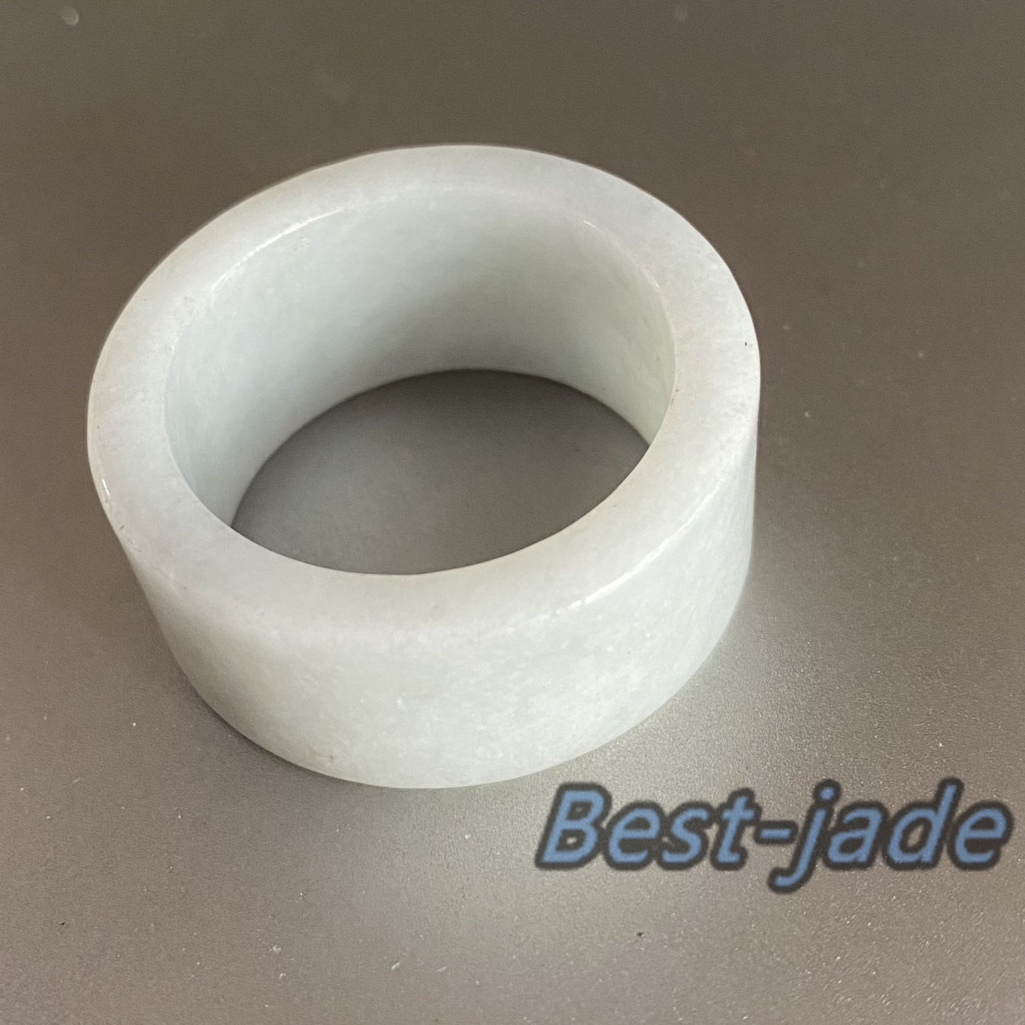 Huge 27.4mm Grade A jade Wide Band Ring Natural Real Jadeite Hand carved bead Green gemstone Burma Lady jadeware Type A stone finger ring