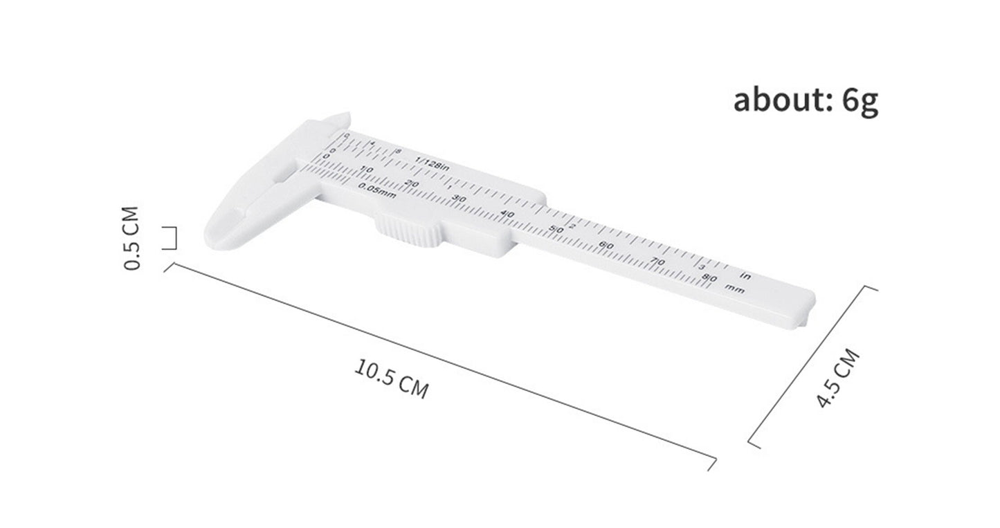 Jade Carving tools Plastic Caliper Carbon Fiber Vernier Calipers Gauge Inch/Metric Ruler pendant jade bangle inner size measuring tool