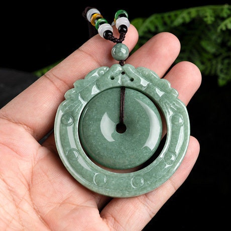 BIG donut ring Lucky Pendant Natural Grade A Dragon Green Jade ICE Burma jadeite Donut jade Roundness Doughnut Beads Perle Myanmar Jadeite