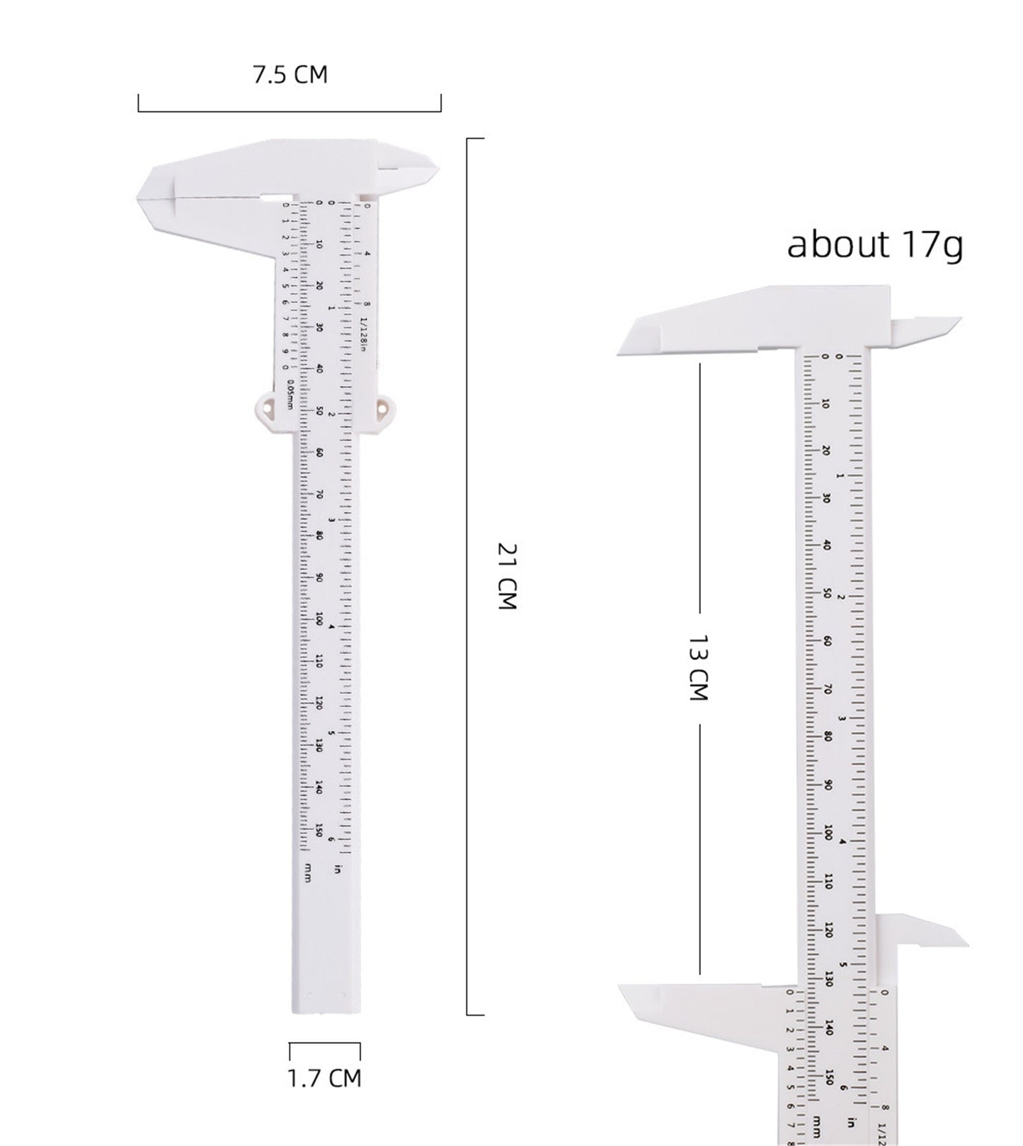 Jade Carving tools Plastic Caliper Carbon Fiber Vernier Calipers Gauge Inch/Metric Ruler pendant jade bangle inner size measuring tool