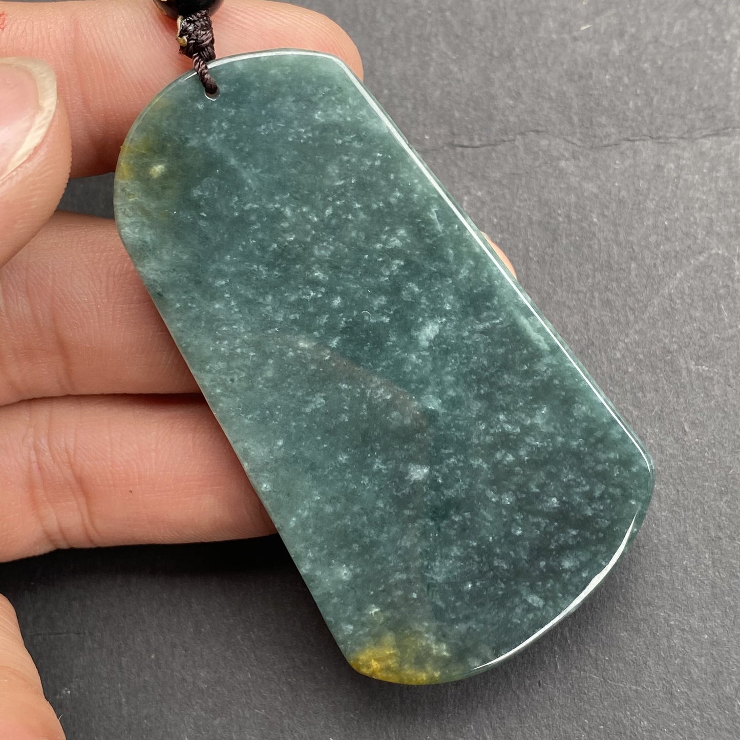 Natural Snowflakes Blue Jadeite Guatemalan jade Translucent Grade A jade Landscape  pendant scenery necklace jewelry jade gift 天然翡翠山水牌