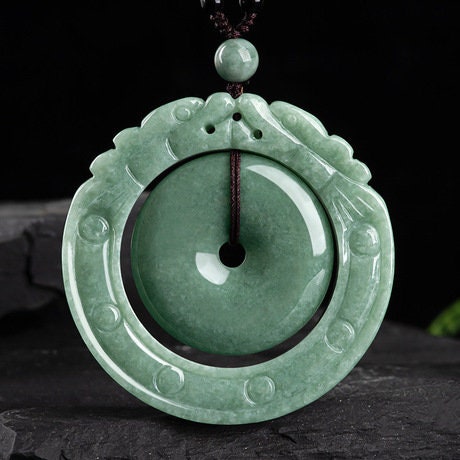 BIG donut ring Lucky Pendant Natural Grade A Dragon Green Jade ICE Burma jadeite Donut jade Roundness Doughnut Beads Perle Myanmar Jadeite