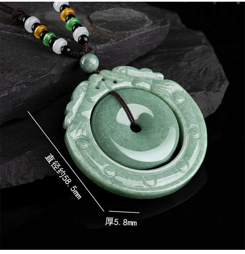 BIG donut ring Lucky Pendant Natural Grade A Dragon Green Jade ICE Burma jadeite Donut jade Roundness Doughnut Beads Perle Myanmar Jadeite