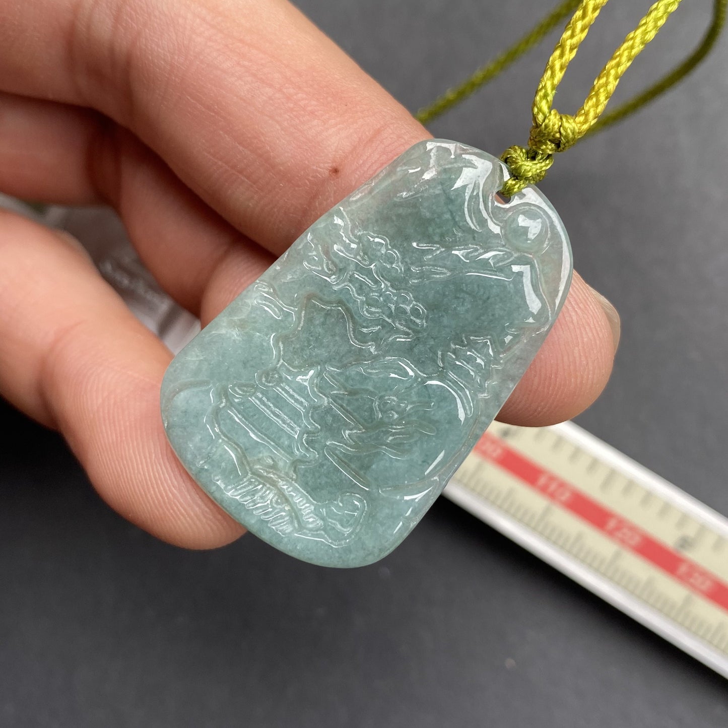 Natural Snowflakes Blue Jadeite Guatemalan jade Translucent Grade A jade Landscape  pendant scenery necklace jewelry jade gift 天然翡翠山水牌