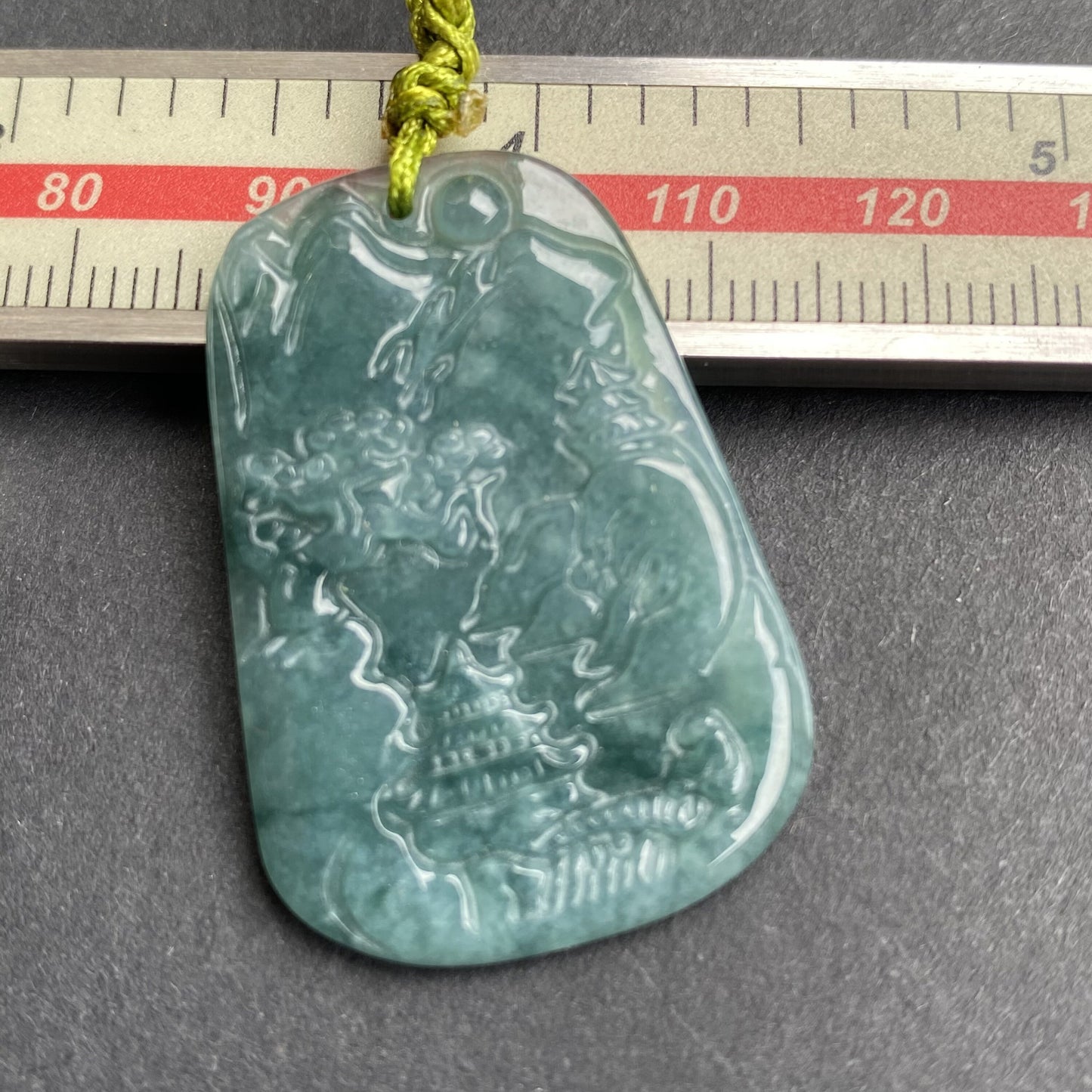 Natural Snowflakes Blue Jadeite Guatemalan jade Translucent Grade A jade Landscape  pendant scenery necklace jewelry jade gift 天然翡翠山水牌