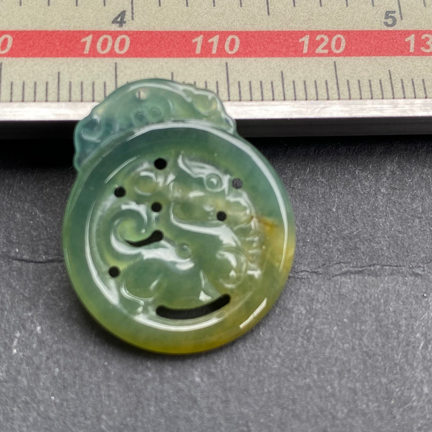 Vintage Dragon Natural transparent Guatemala Jadeite pendant Grade A Jade Blue gemstone men dragon Guatemalan jadeite pendant