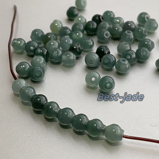 Natural Grade A Jade Small Lantern shape Beaded Blue Jade Ice Green Jadeite Tube DIY Beads earrings drop Jewelry gift