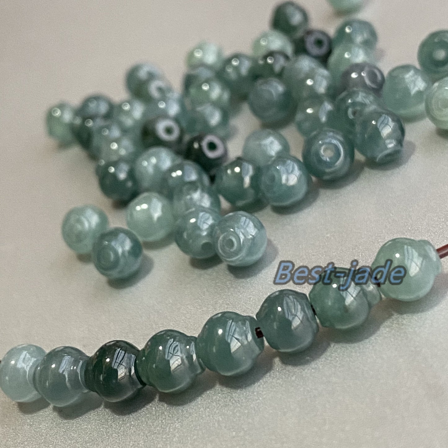 Natural Grade A Jade Small Lantern shape Beaded Blue Jade Ice Green Jadeite Tube DIY Beads earrings drop Jewelry gift