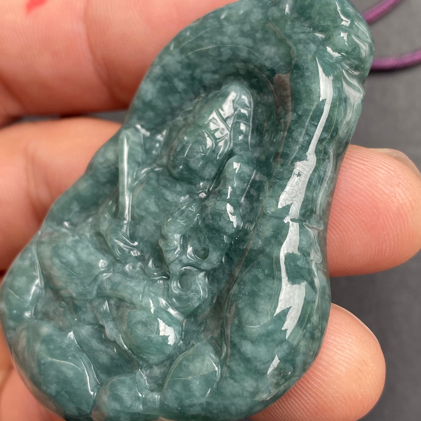 Natural Blue Yellow Jadeite top Guatemalan jadeite Translucent Grade A jade Guan yin Buddha Kwan yin pendant Buddhism necklace jade gift