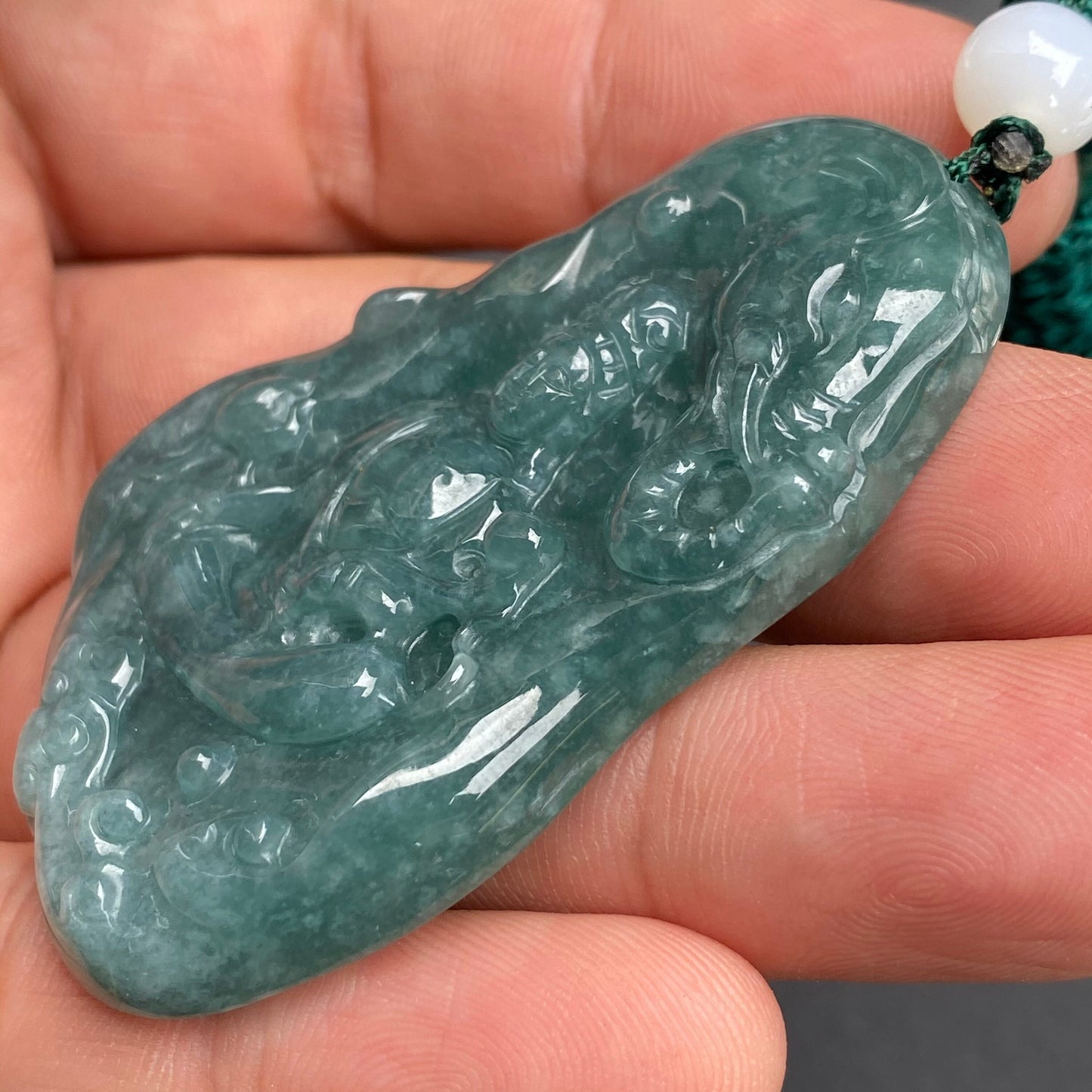 Natural snowflakes Blue Jadeite top Guatemalan jadeite Translucent Grade A jade Guan yin Buddha Kwan yin pendant Buddhism necklace jade gift