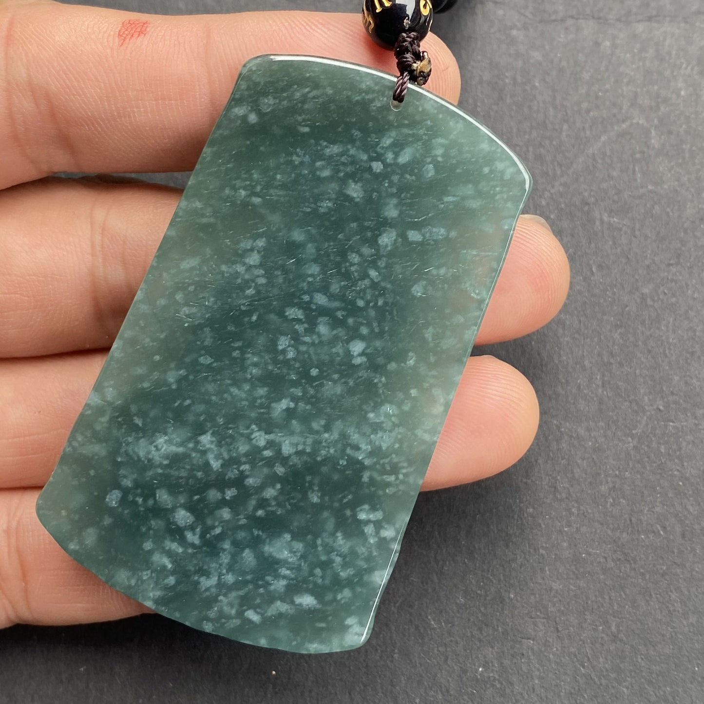 Natural Snowflakes Guatemalan jadeite Translucent Blue Grade A jade Guan yin Buddha pendant beaded necklace jade gift 翡翠A货弥勒佛