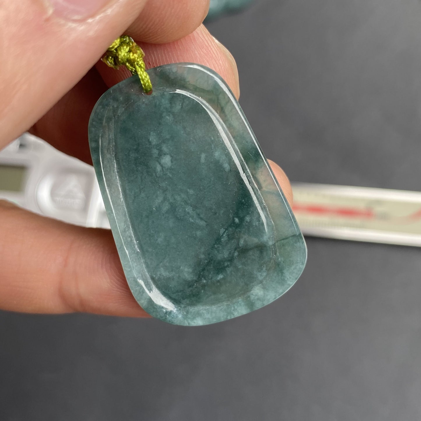 Natural Snowflakes Blue Jadeite Guatemalan jade Translucent Grade A jade Landscape  pendant scenery necklace jewelry jade gift 天然翡翠山水牌