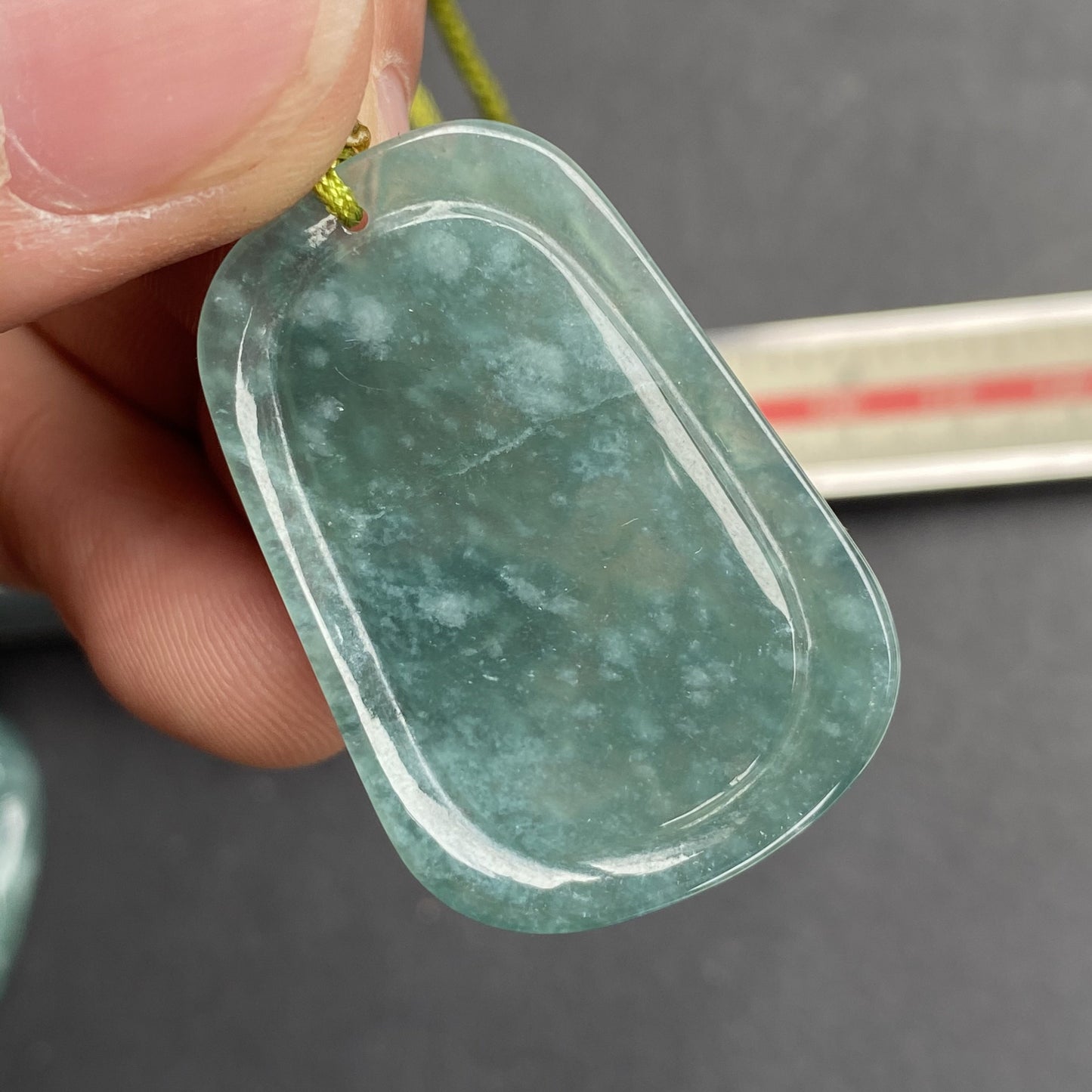 Natural Snowflakes Blue Jadeite Guatemalan jade Translucent Grade A jade Landscape  pendant scenery necklace jewelry jade gift 天然翡翠山水牌