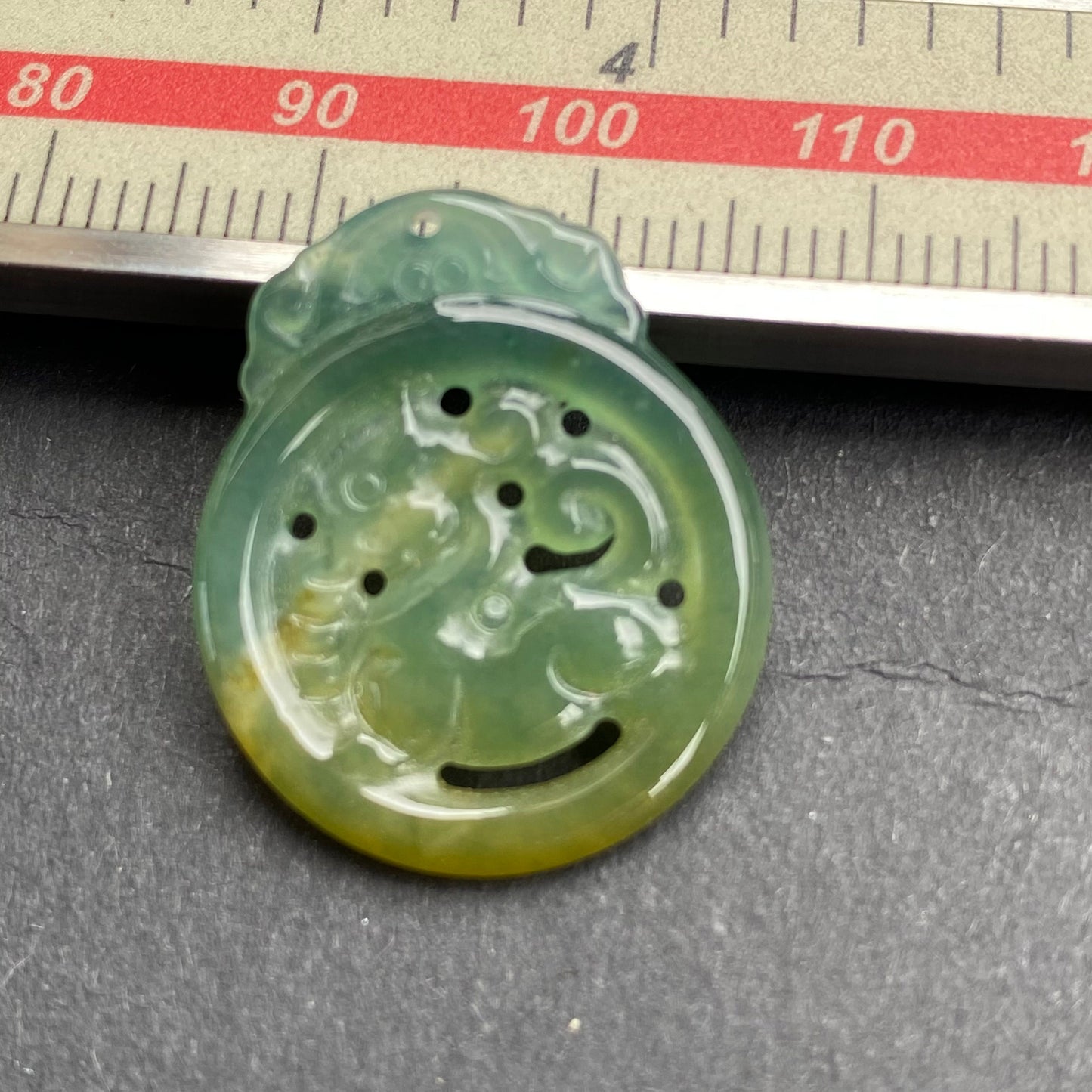 Vintage Dragon Natural transparent Guatemala Jadeite pendant Grade A Jade Blue gemstone men dragon Guatemalan jadeite pendant