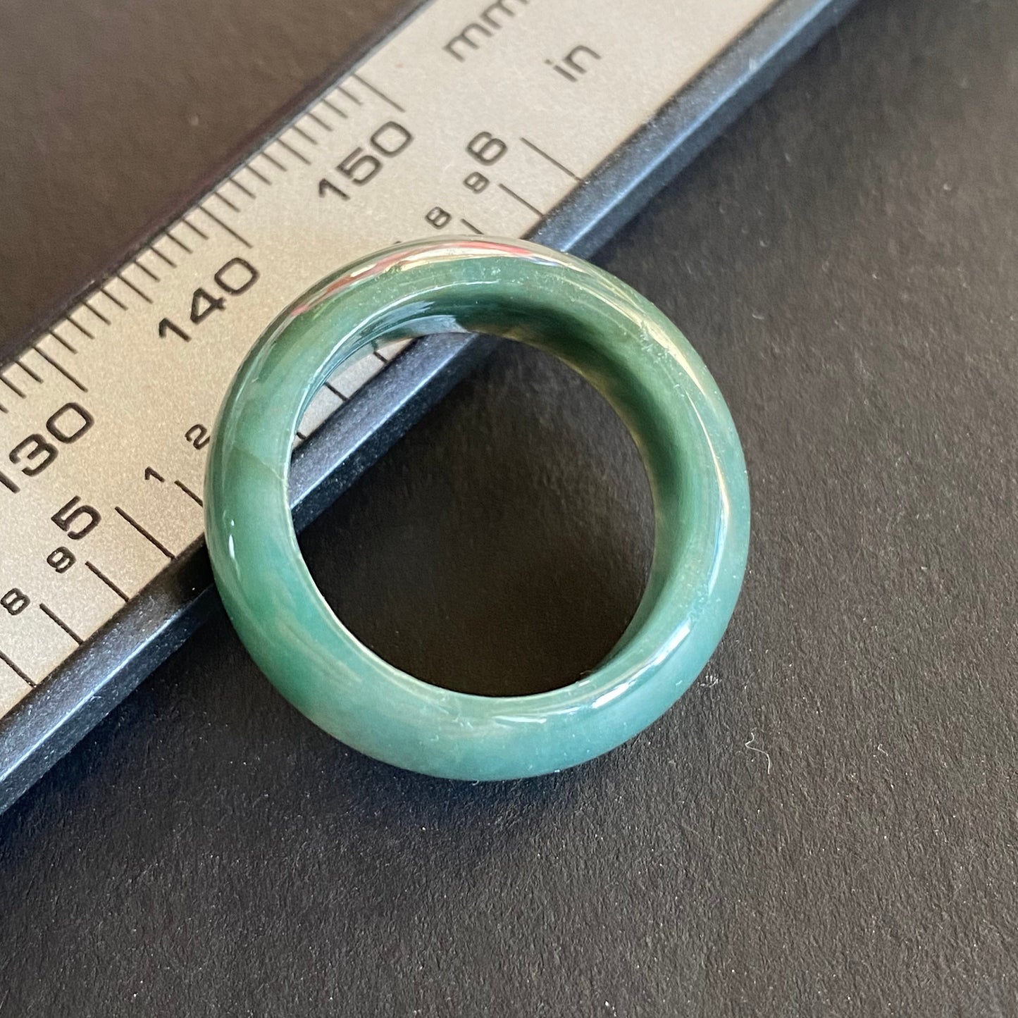 US size6 green flower Grade A jade Narrow Band Ring Natural Real Jadeite Hand carved bead gemstone Burma Lady jadeware rings Type A stone