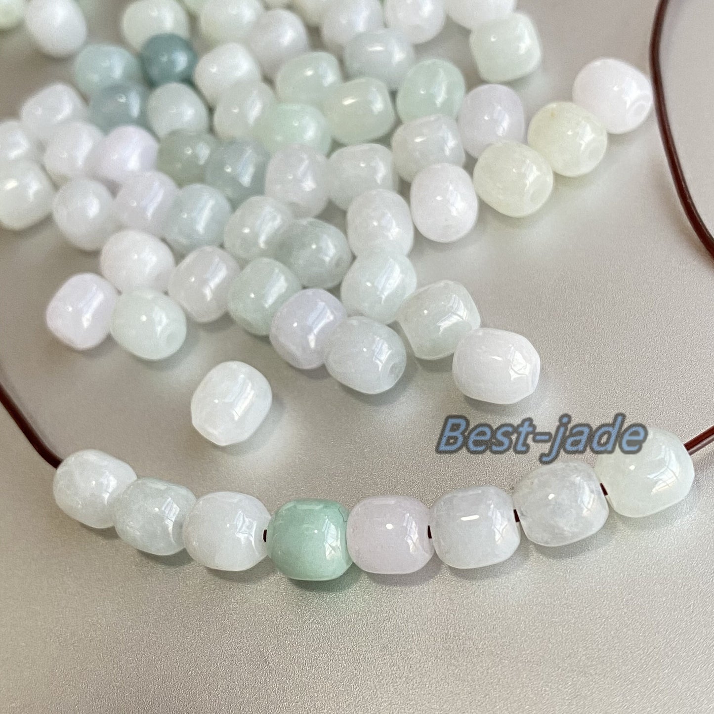 Natural Grade A Jade Pill shape Beaded Burma Jade Ice Green Myanmar Jadeite Tube Barrel DIY Beads earrings drop Jewelry gift